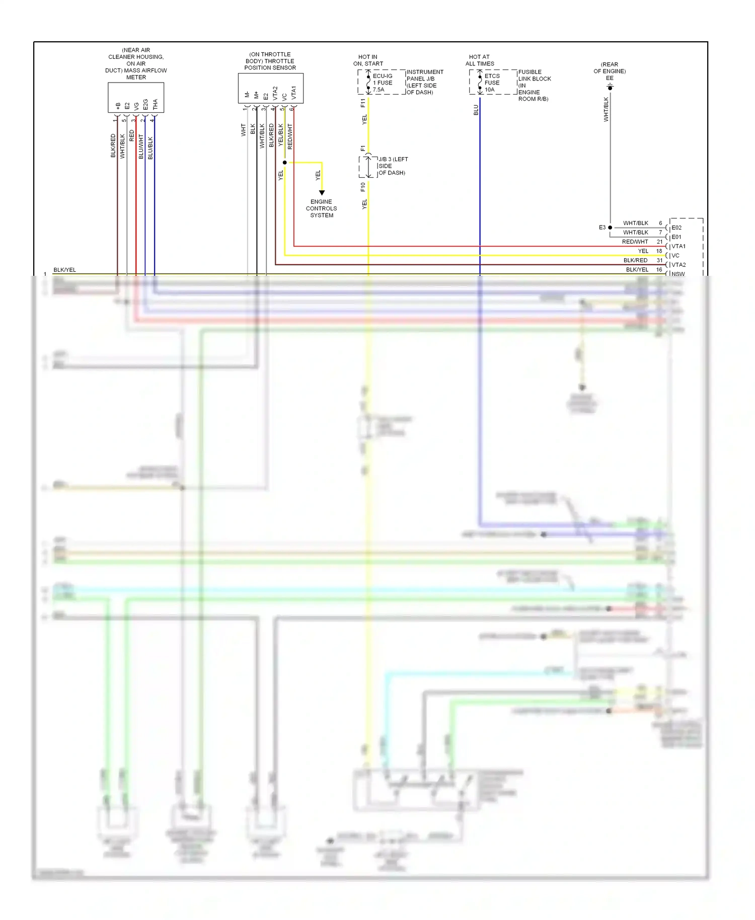 Wiring diagram hot in on, start for Lexus RX II (2003-2006) (4 of 9)