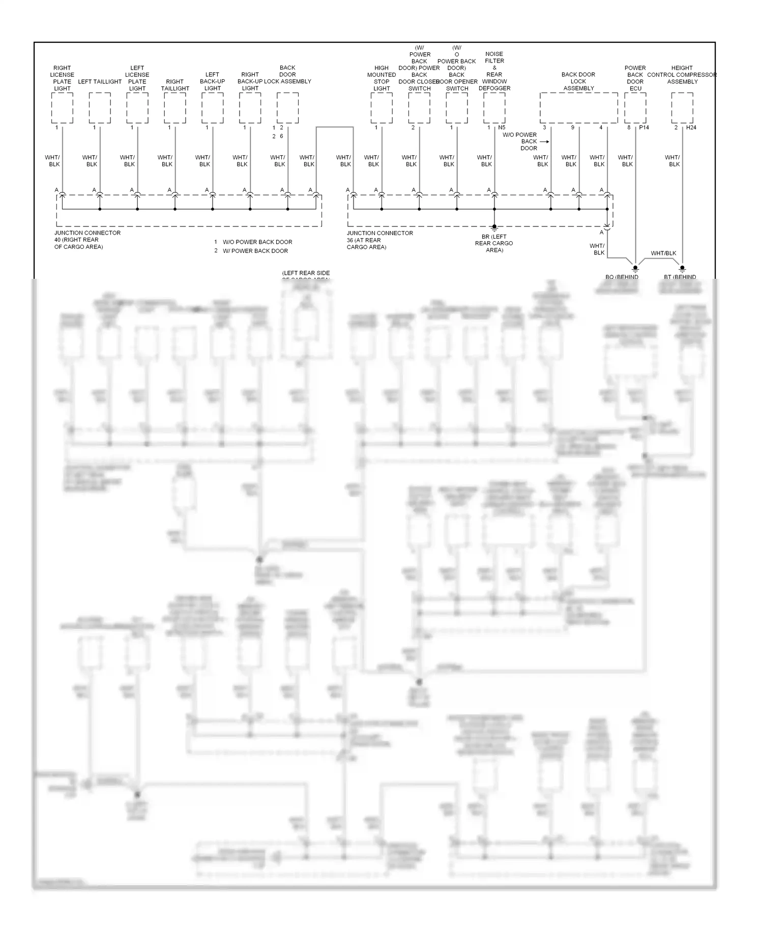 Wiring diagram left rear power window control switch for Lexus RX II (2003-2006) (1 of 2)