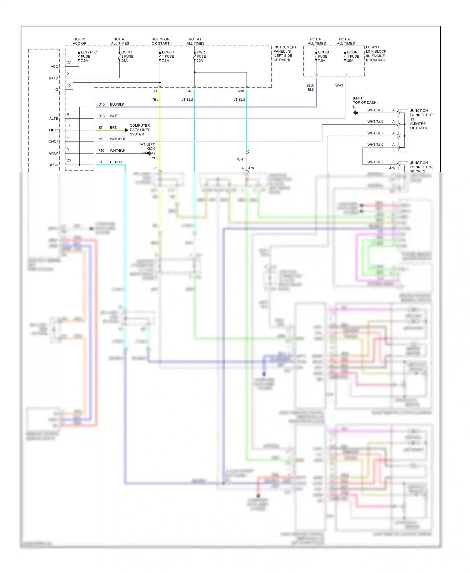 Lexus RX II (2003-2006) left/right wiring diagram  (1 of 1)