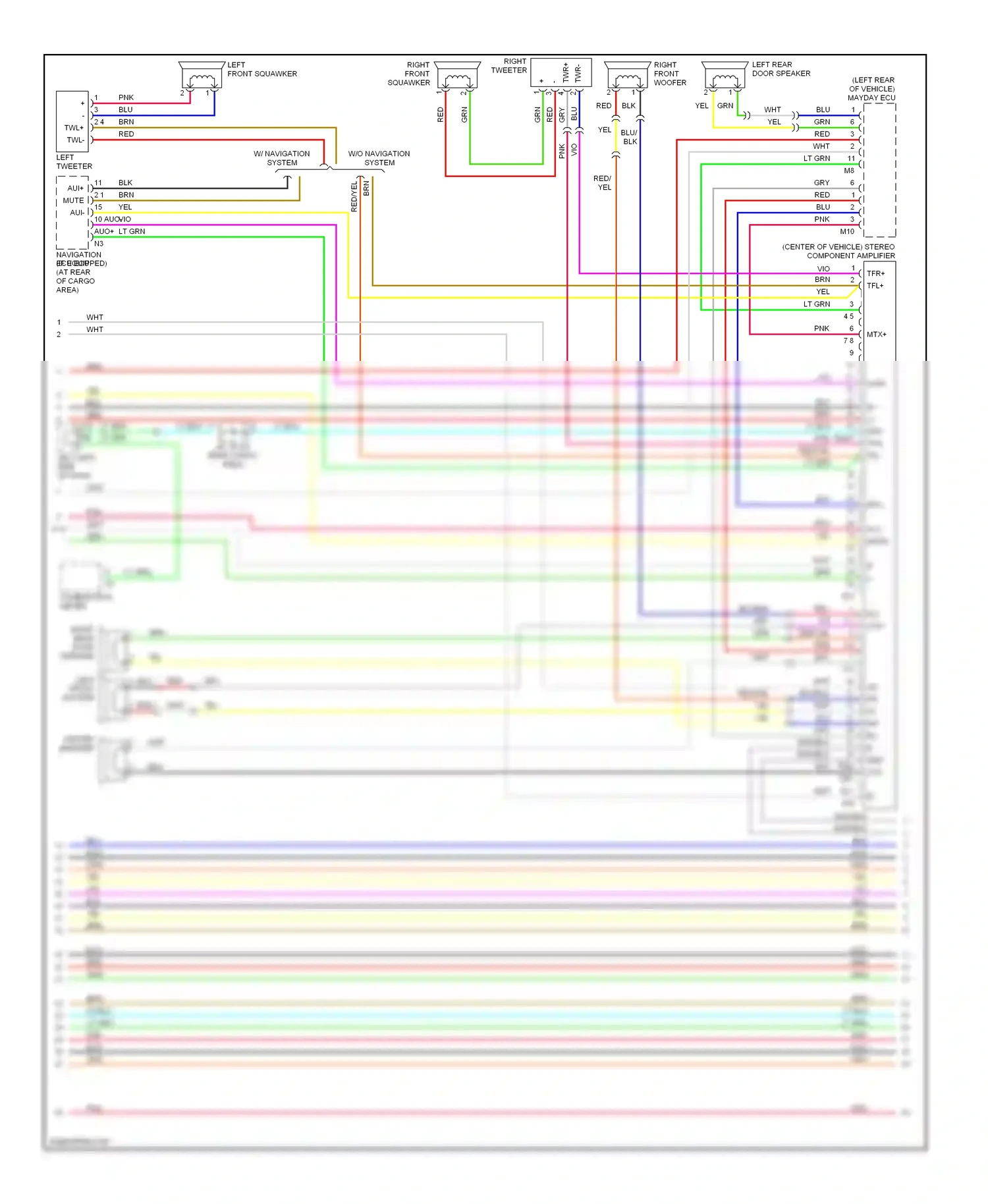 Wiring diagram right front woofer for Lexus RX II (2003-2006) (1 of 2)