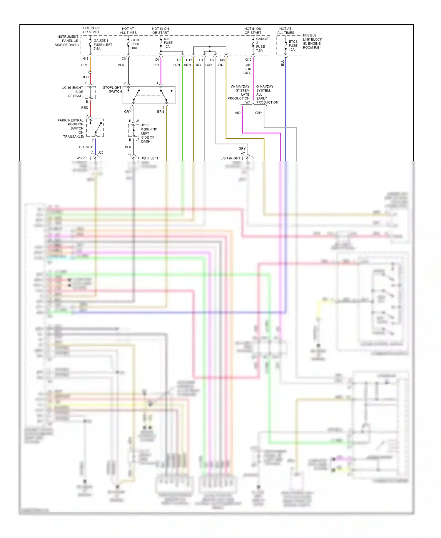 Lexus RX II (2003-2006) speedometer wiring diagram  (3 of 6)