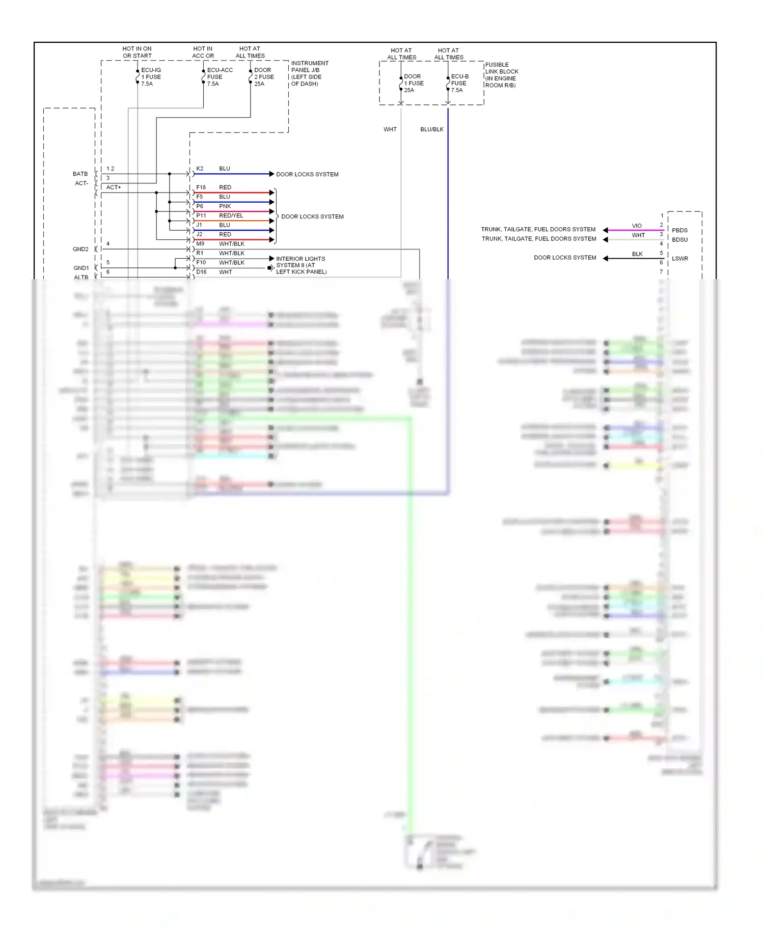 Lexus RX II (2003-2006) tail wiring diagram  (1 of 3)
