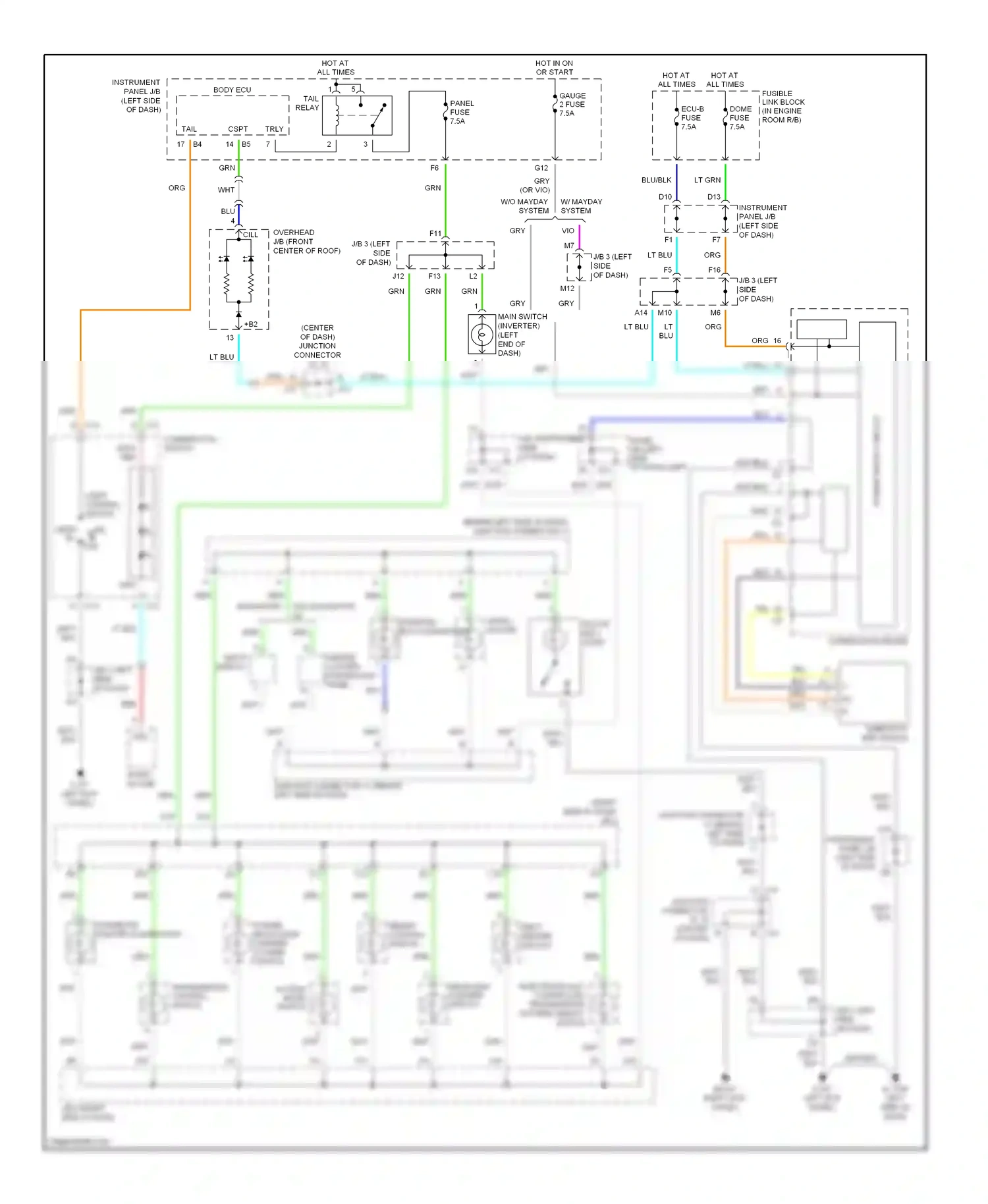 Lexus RX II (2003-2006) tail wiring diagram  (3 of 3)