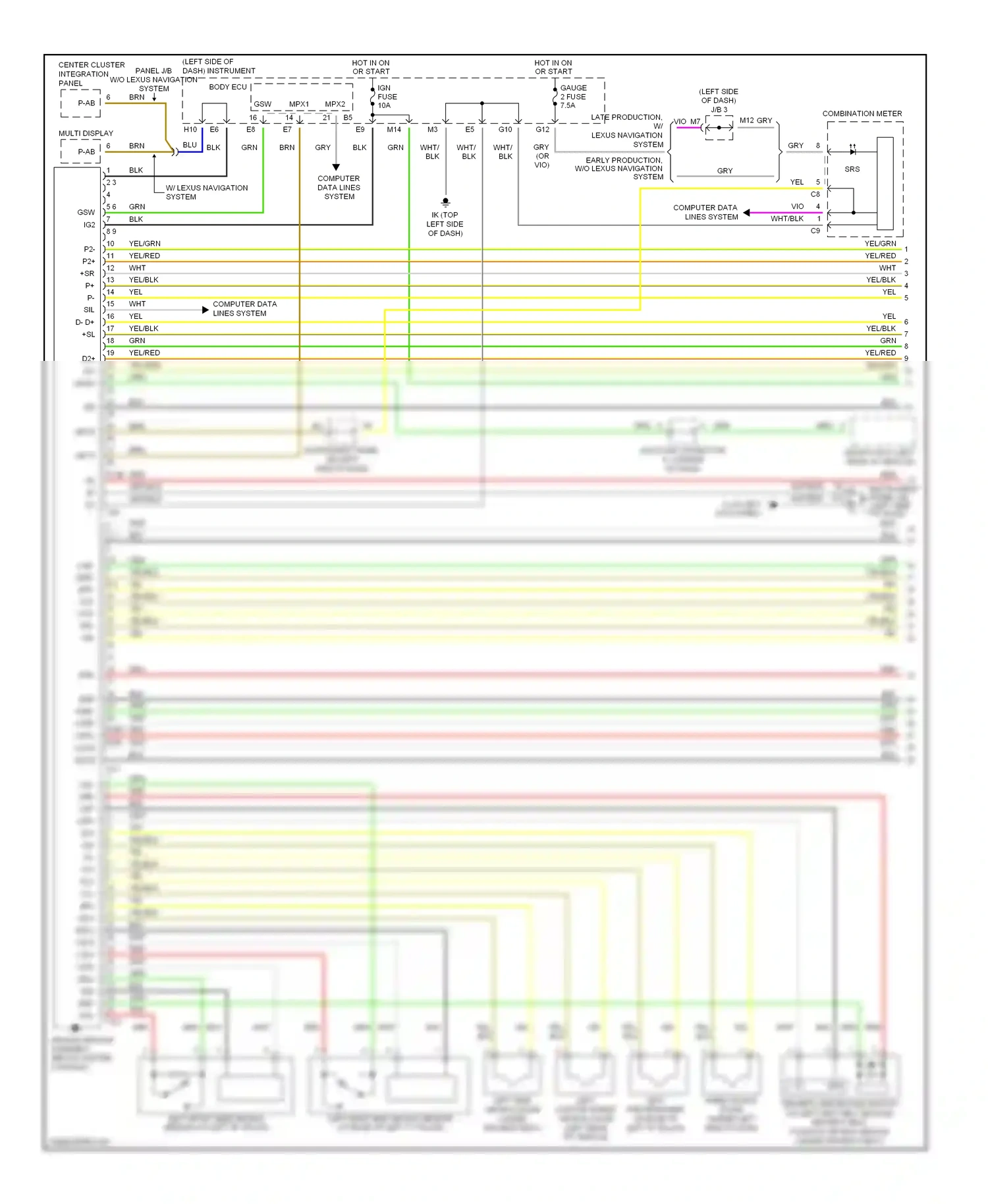 Wiring diagram yel/grn for Lexus RX II (2003-2006) (1 of 8)