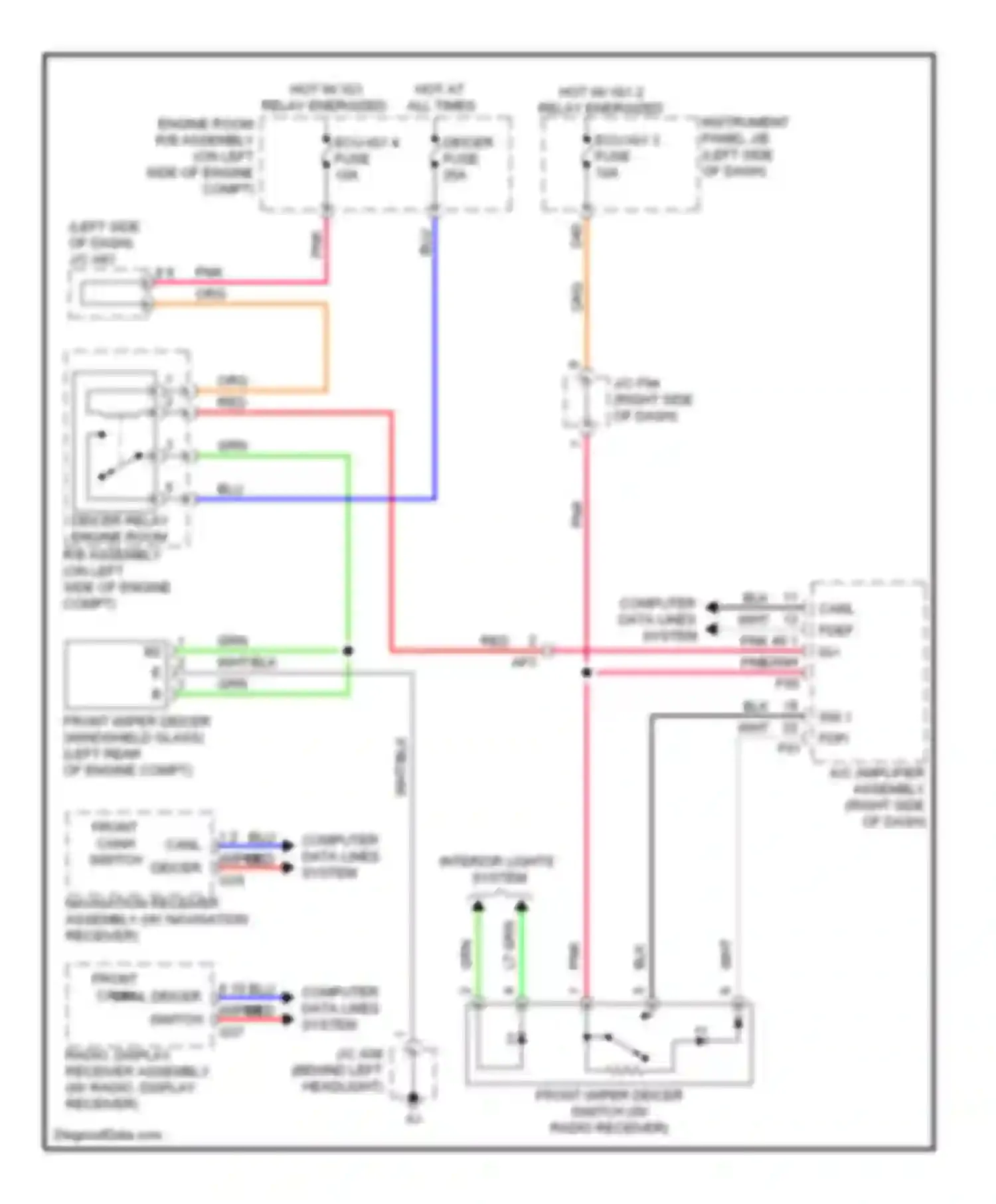 RX Lexus III facelift (2012-2015): Front deicer circuit