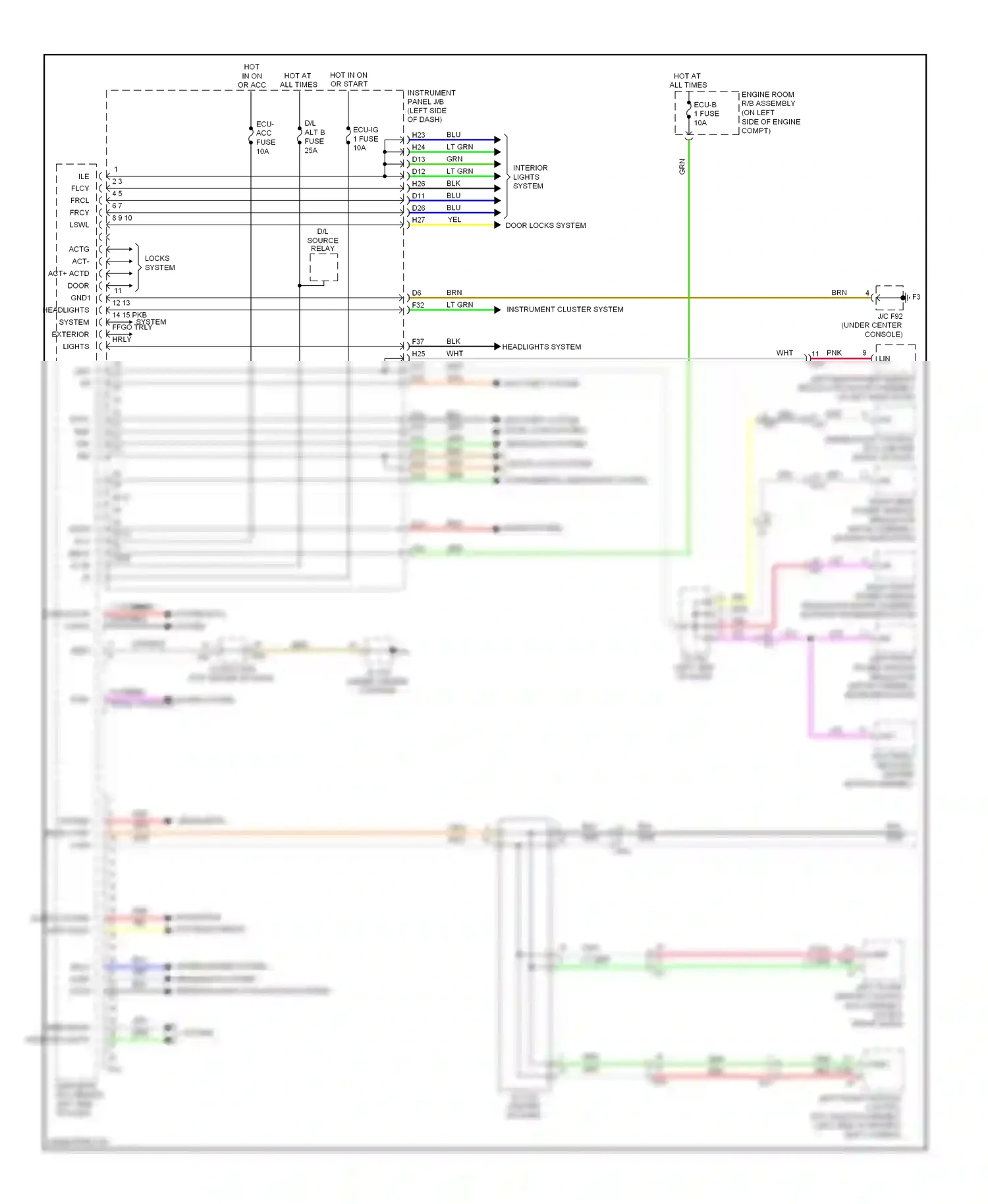 Wiring diagram dmdr dmon interior lights system for Lexus RX III facelift (2012-2015) (1 of 1)