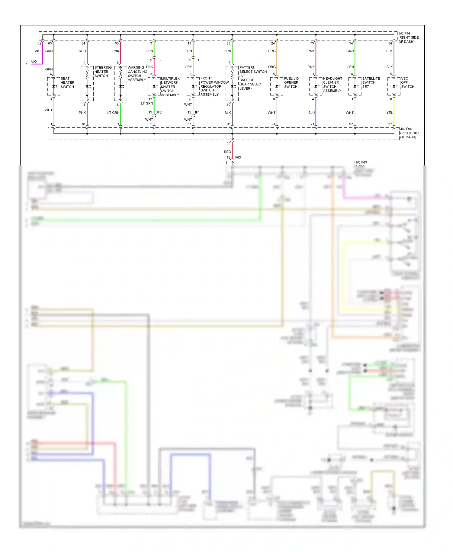 Lexus RX III facelift (2012-2015) down wiring diagram  (3 of 4)