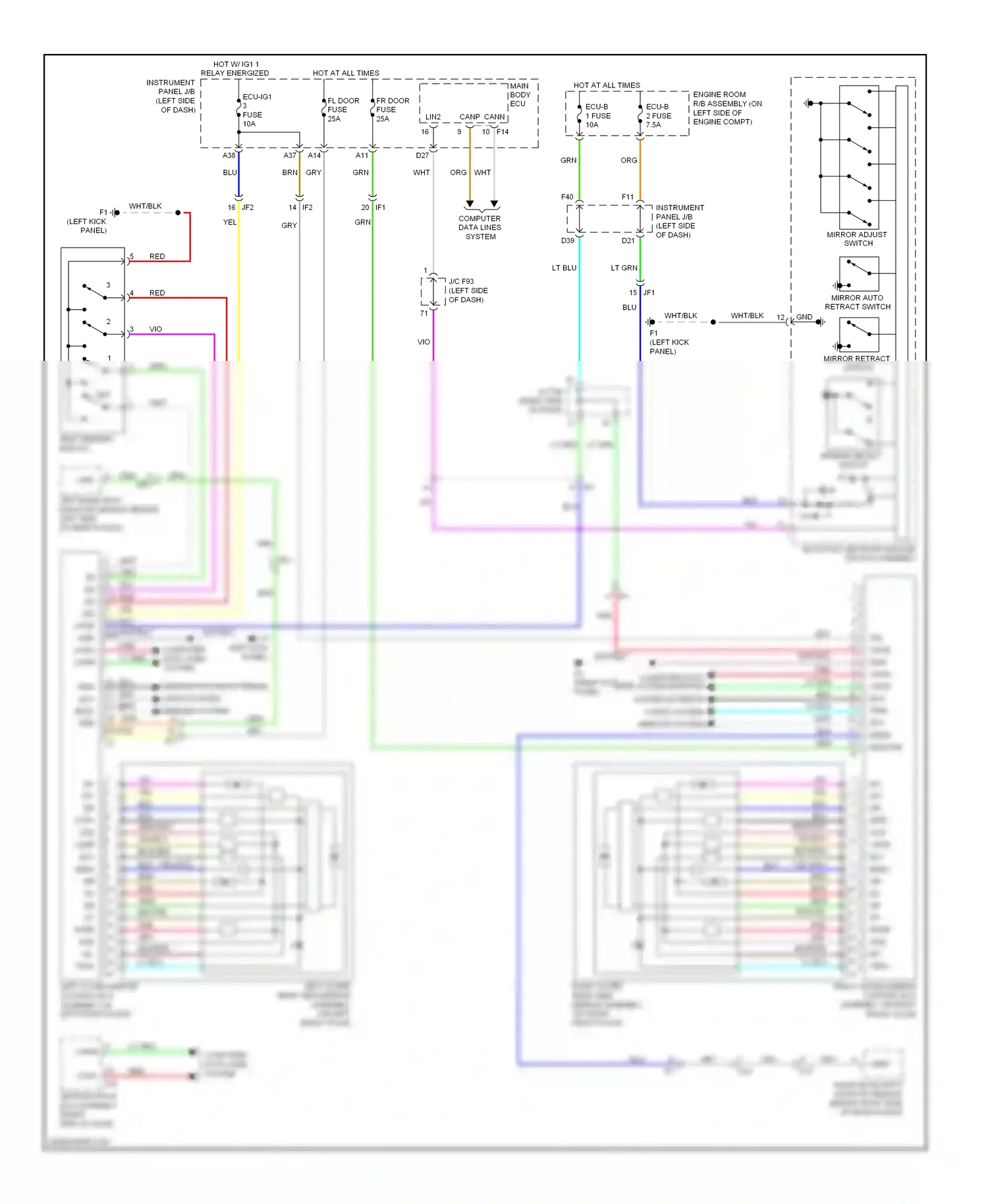 Wiring diagram ecu-b 2 fuse for Lexus RX III facelift (2012-2015) (4 of 9)