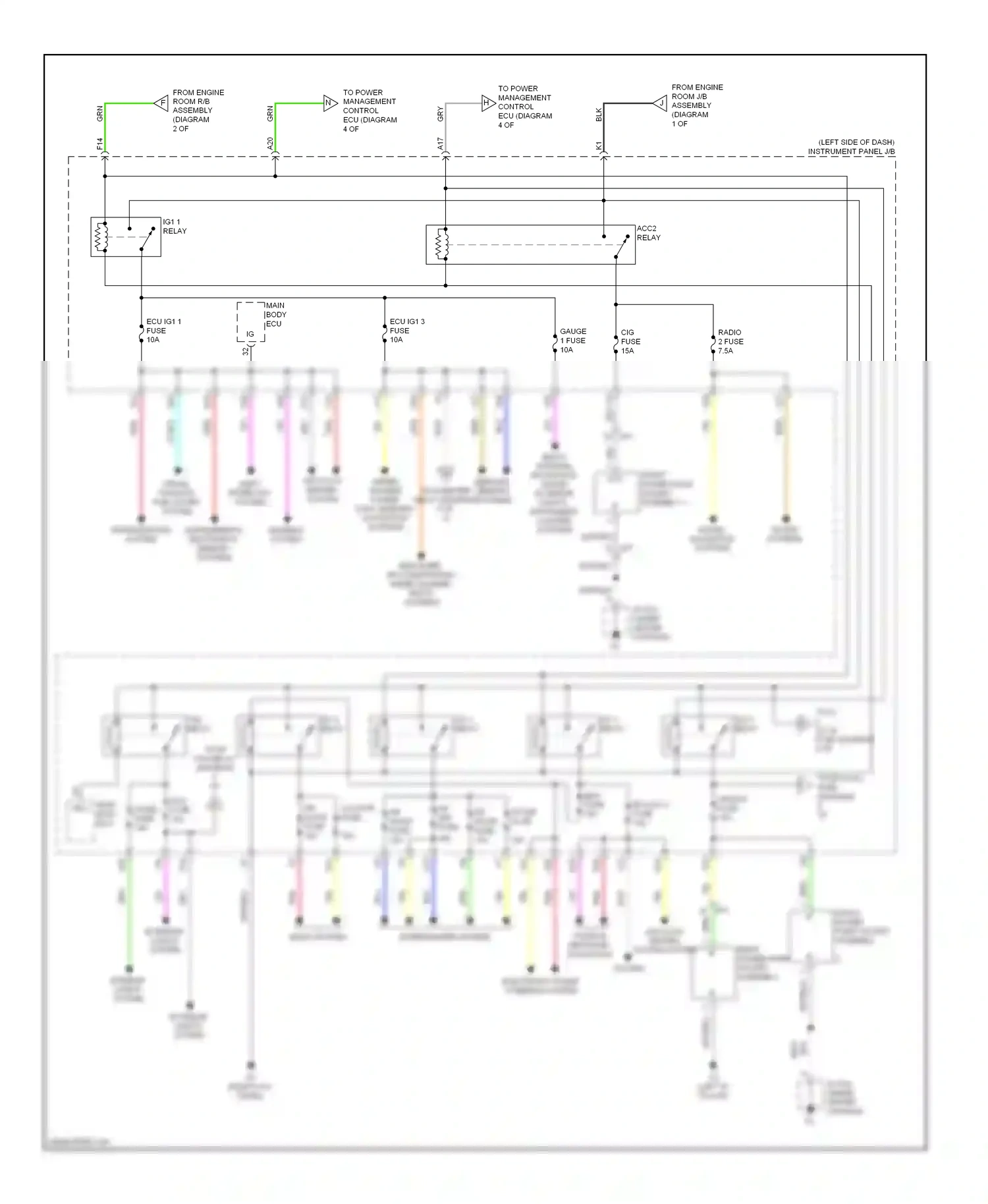Wiring diagram electronic power steering system for Lexus RX III facelift (2012-2015) (2 of 3)