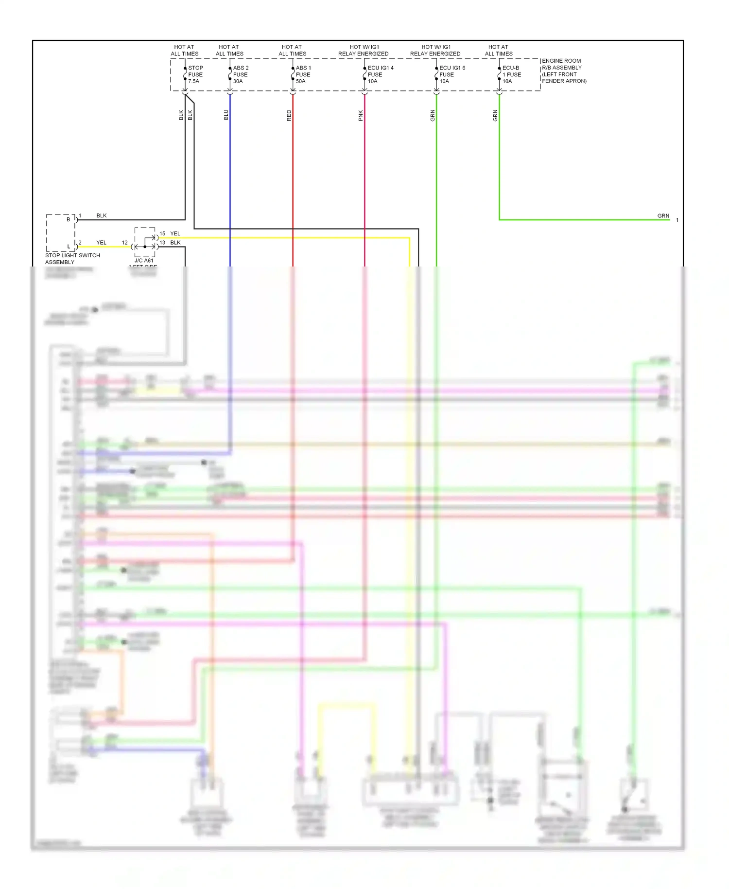 Wiring diagram fender apron) for Lexus RX III facelift (2012-2015) (1 of 1)