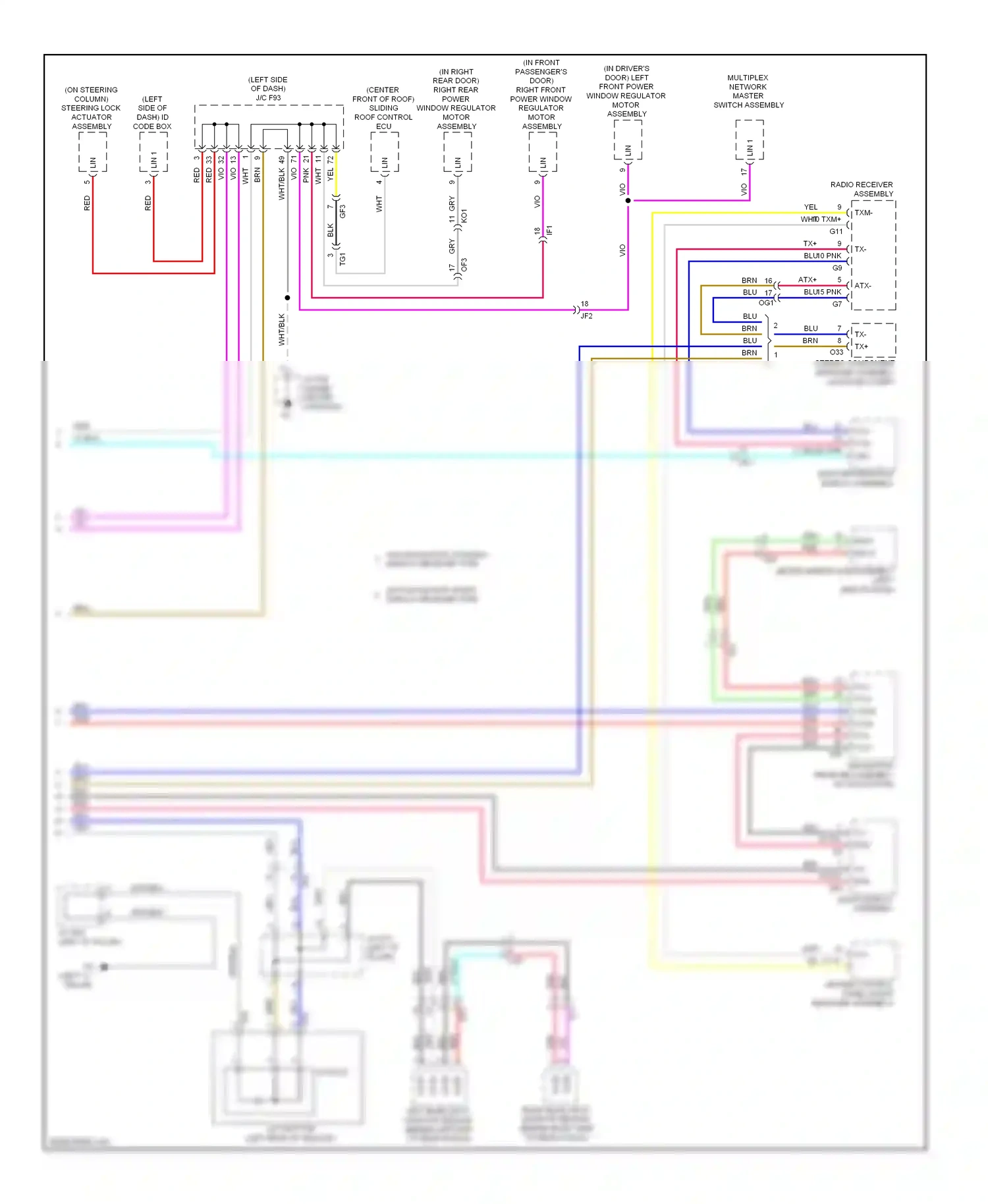 Wiring diagram left "c" pillar) for Lexus RX III facelift (2012-2015) (3 of 12)
