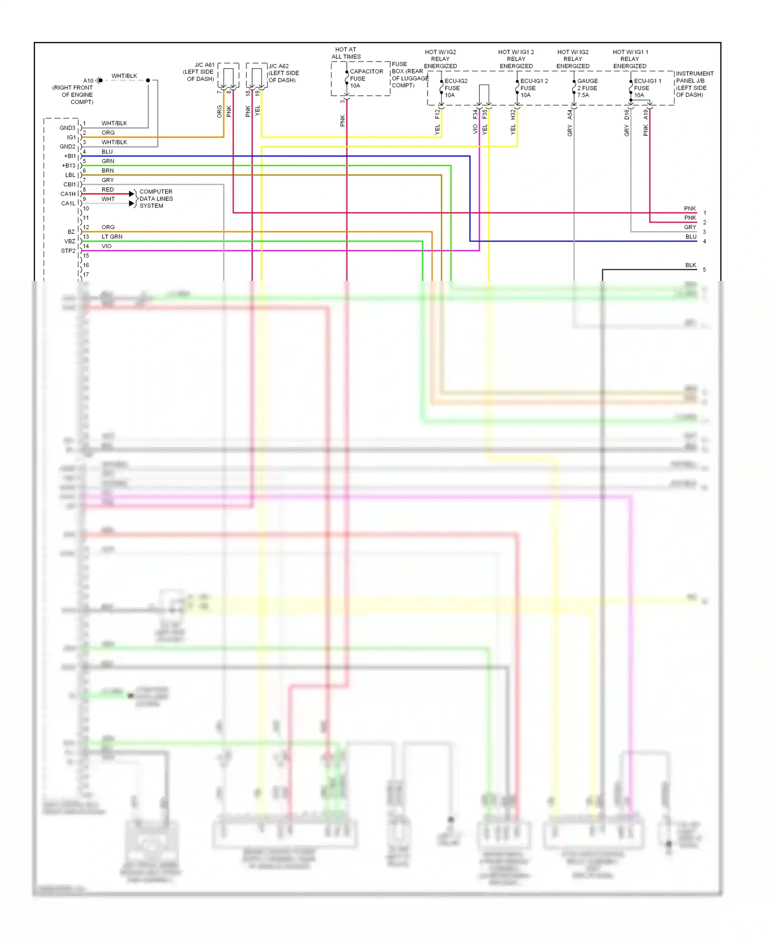 Lexus RX III facelift (2012-2015) left front speed sensor (left front hub assembly) wiring diagram  (1 of 3)
