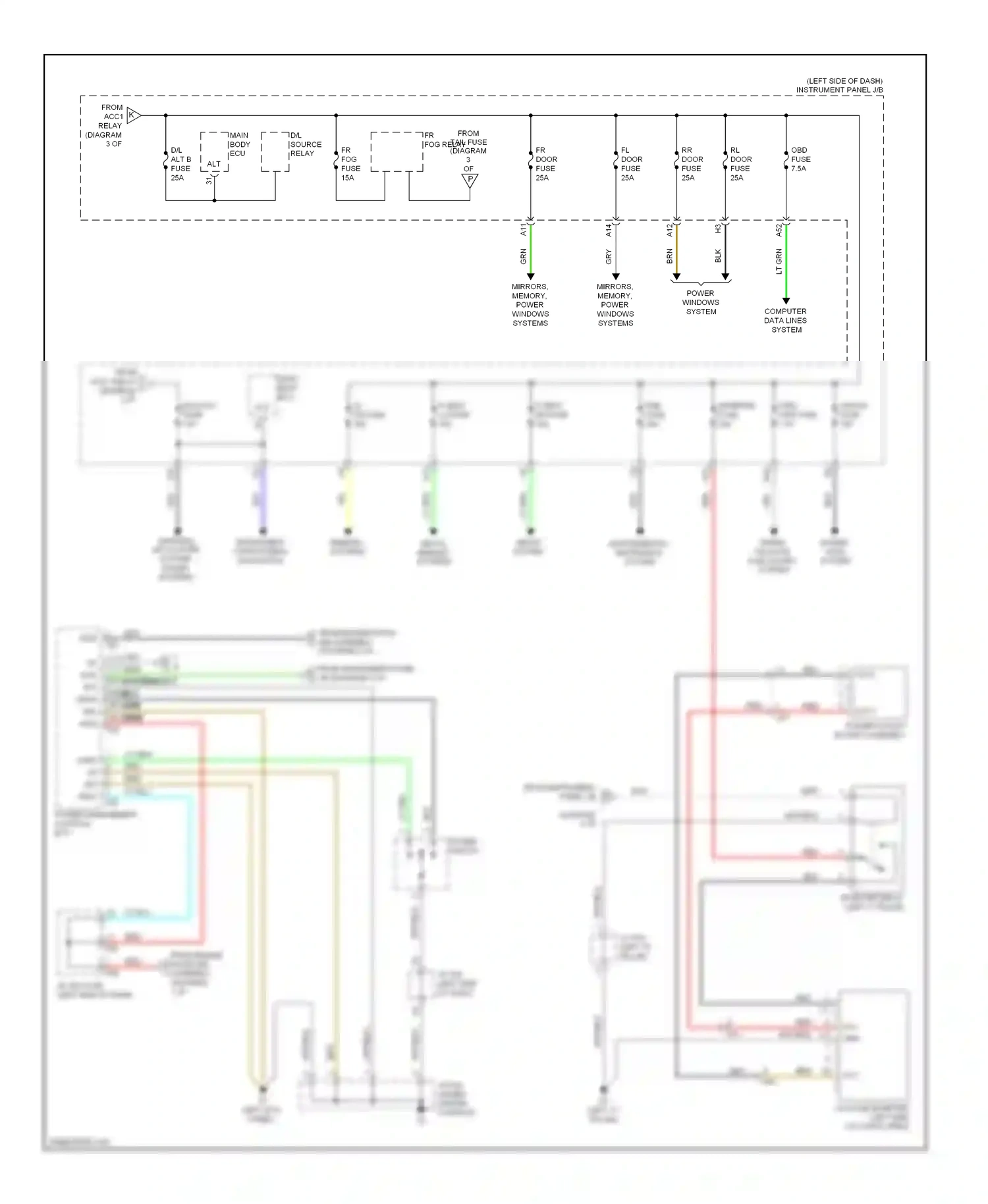 Lexus RX III facelift (2012-2015) (left kick panel) wiring diagram  (9 of 17)