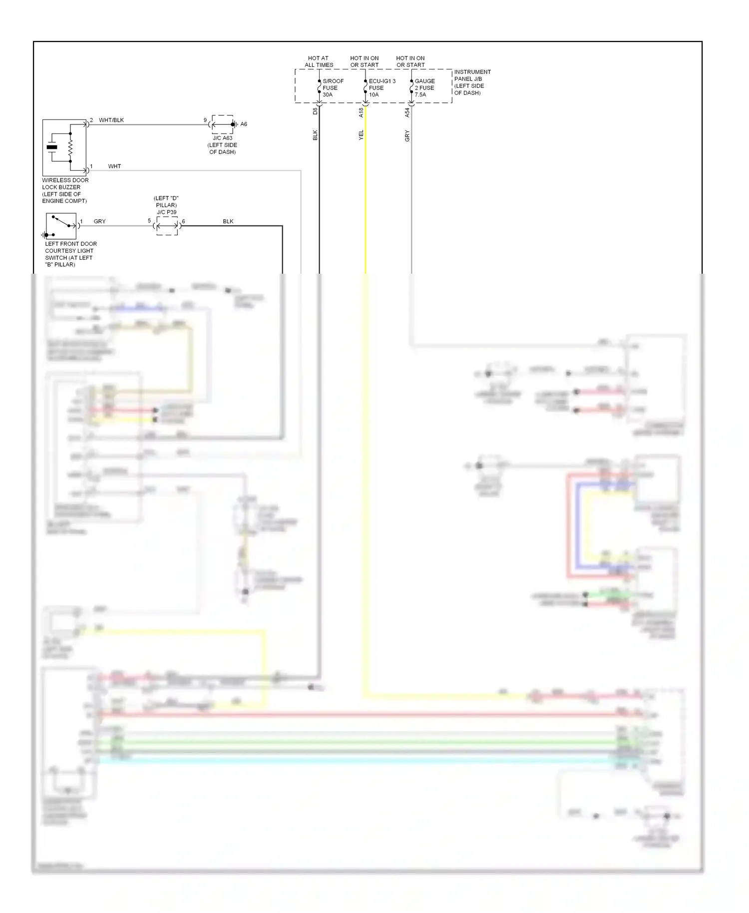Lexus RX III facelift (2012-2015) (left kick panel) wiring diagram  (15 of 17)