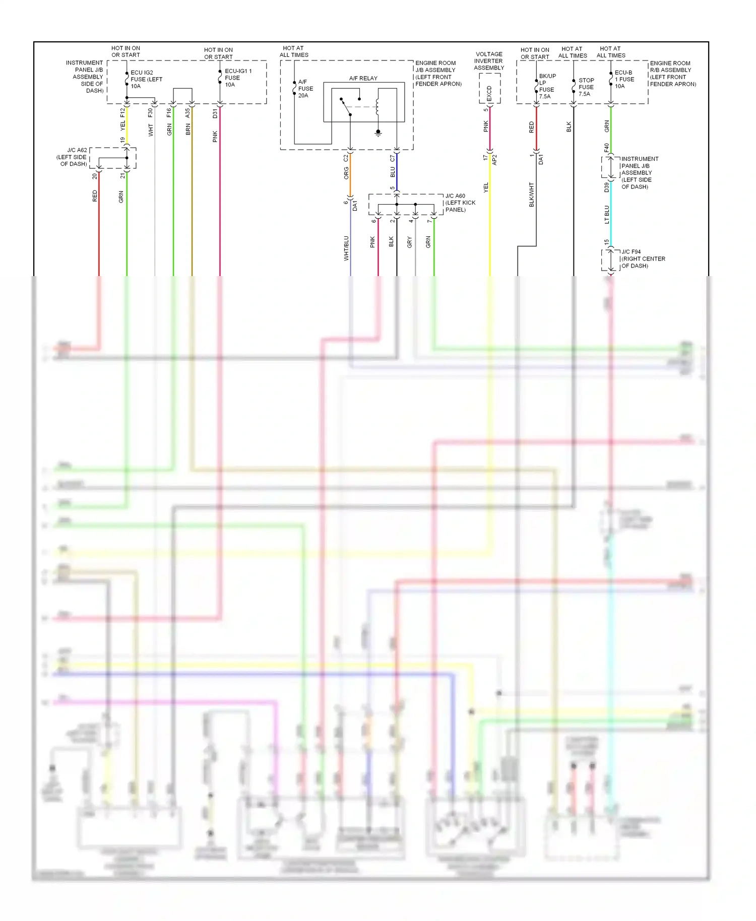 Lexus RX III facelift (2012-2015) (left kick panel) wiring diagram  (10 of 17)