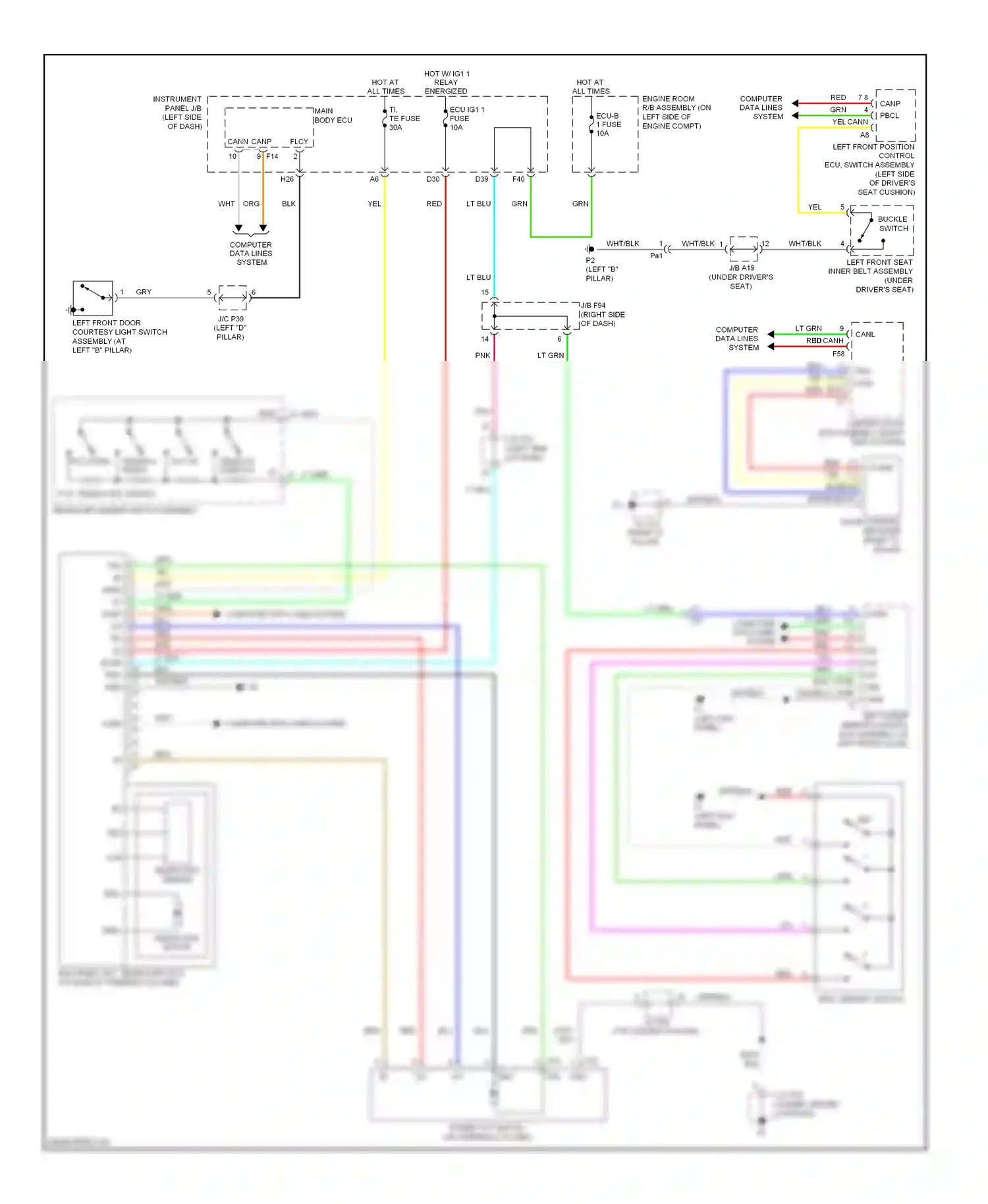 Lexus RX III facelift (2012-2015) (left kick panel) wiring diagram  (8 of 17)