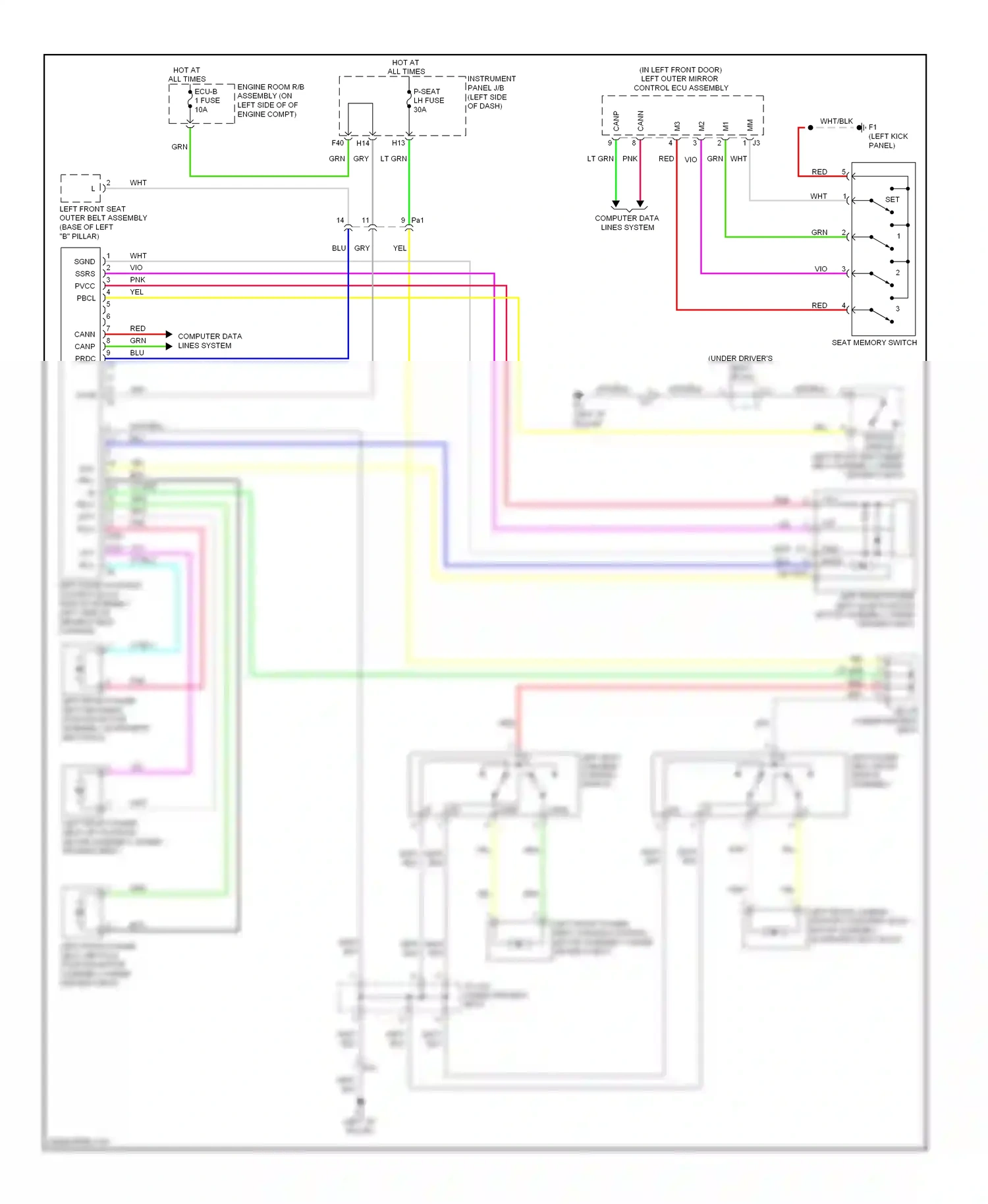 Lexus RX III facelift (2012-2015) (left kick panel) wiring diagram  (3 of 17)