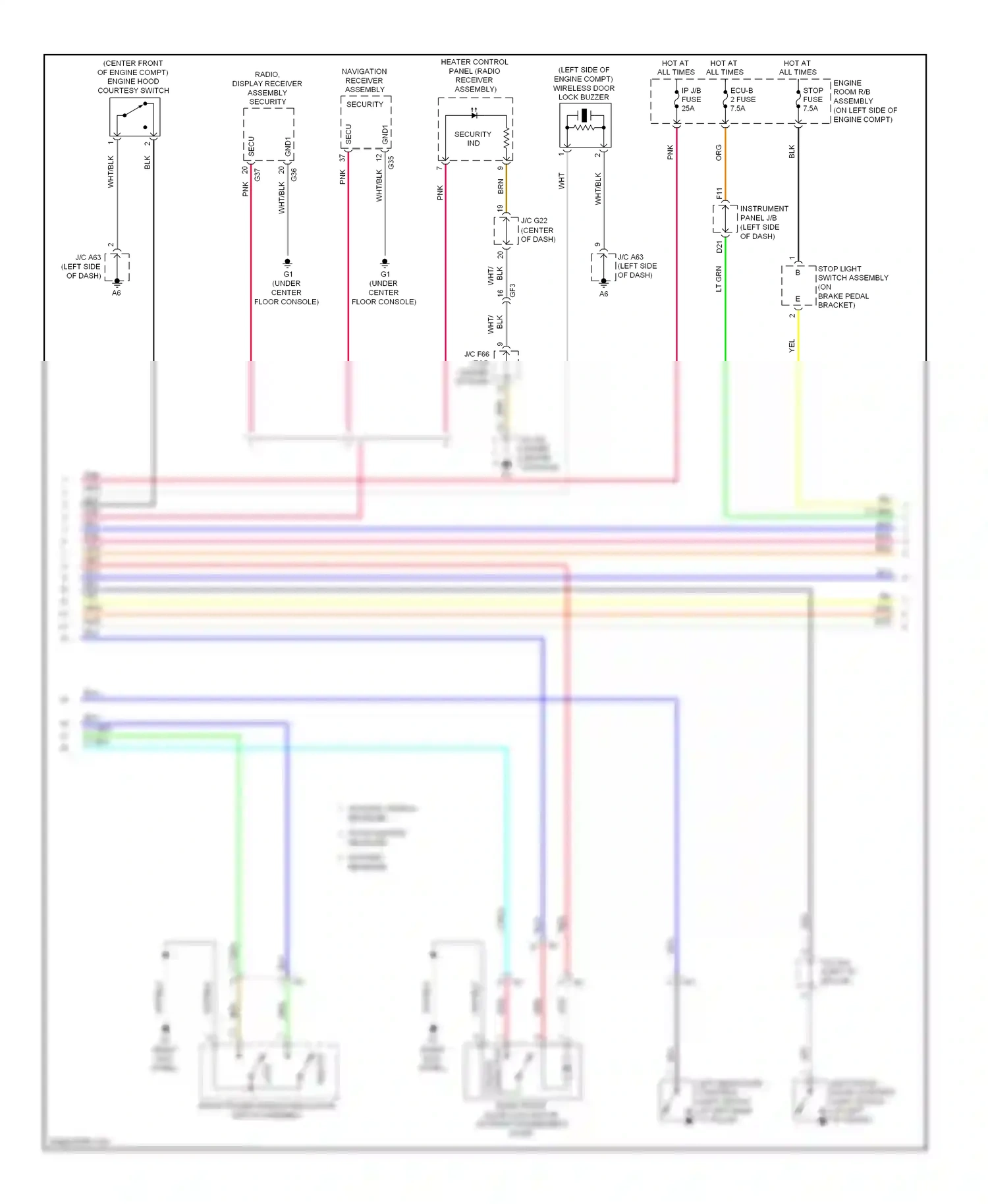 Lexus RX III facelift (2012-2015) lock wiring diagram  (2 of 3)