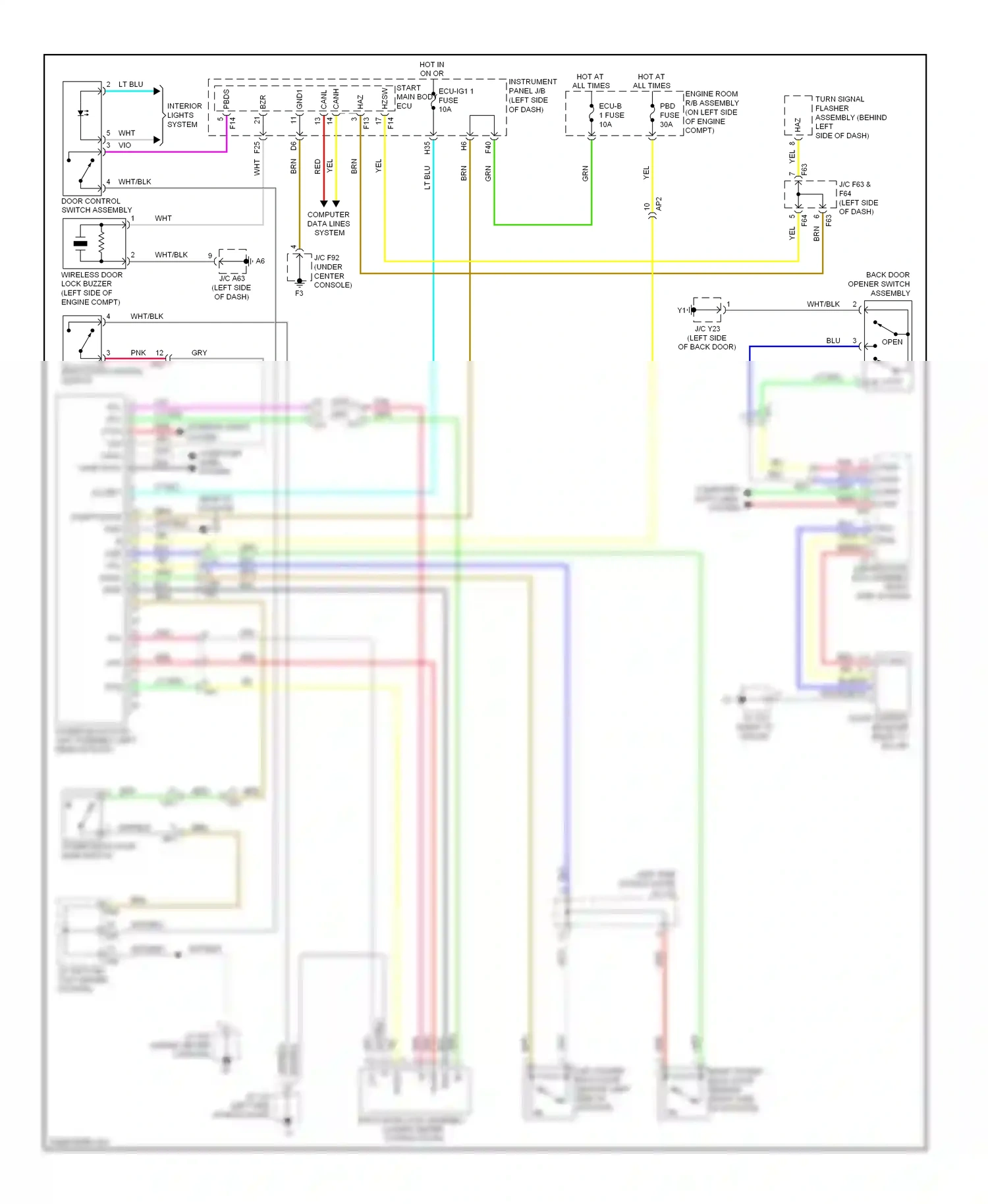 Lexus RX III facelift (2012-2015) lock wiring diagram  (1 of 3)