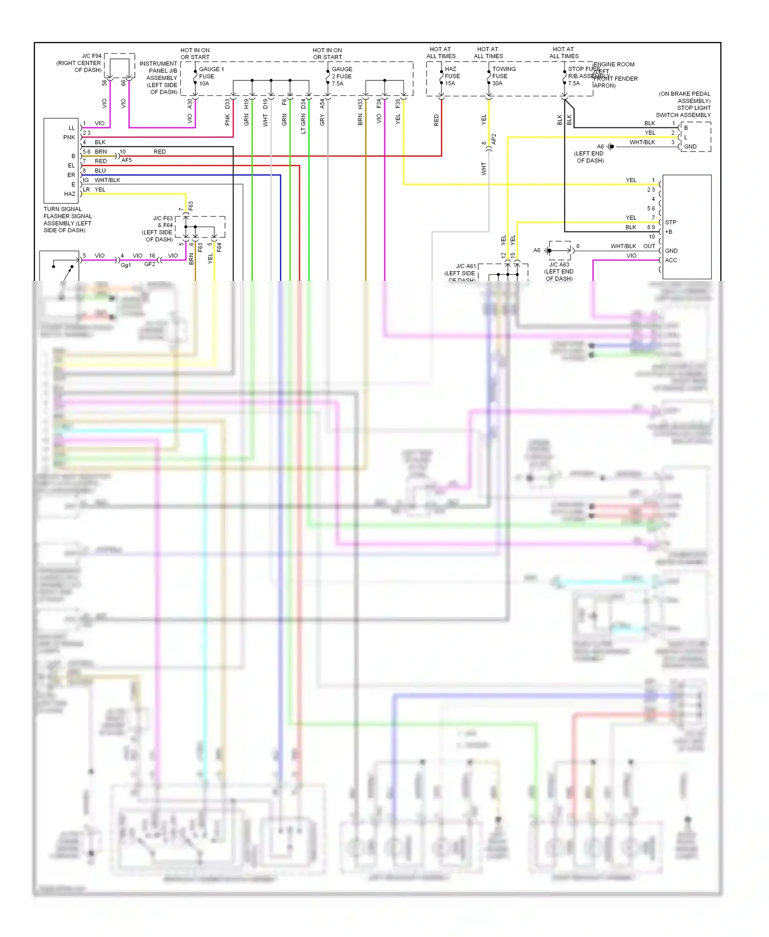 Lexus RX III facelift (2012-2015) (right front engine compt) wiring diagram  (2 of 3)