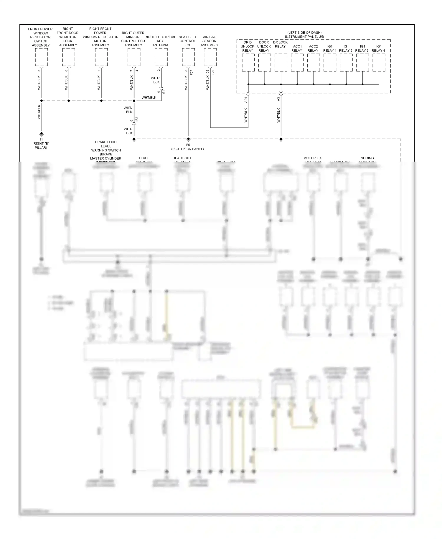 Wiring diagram right front power window regulator motor assembly for Lexus RX III facelift (2012-2015) (1 of 1)