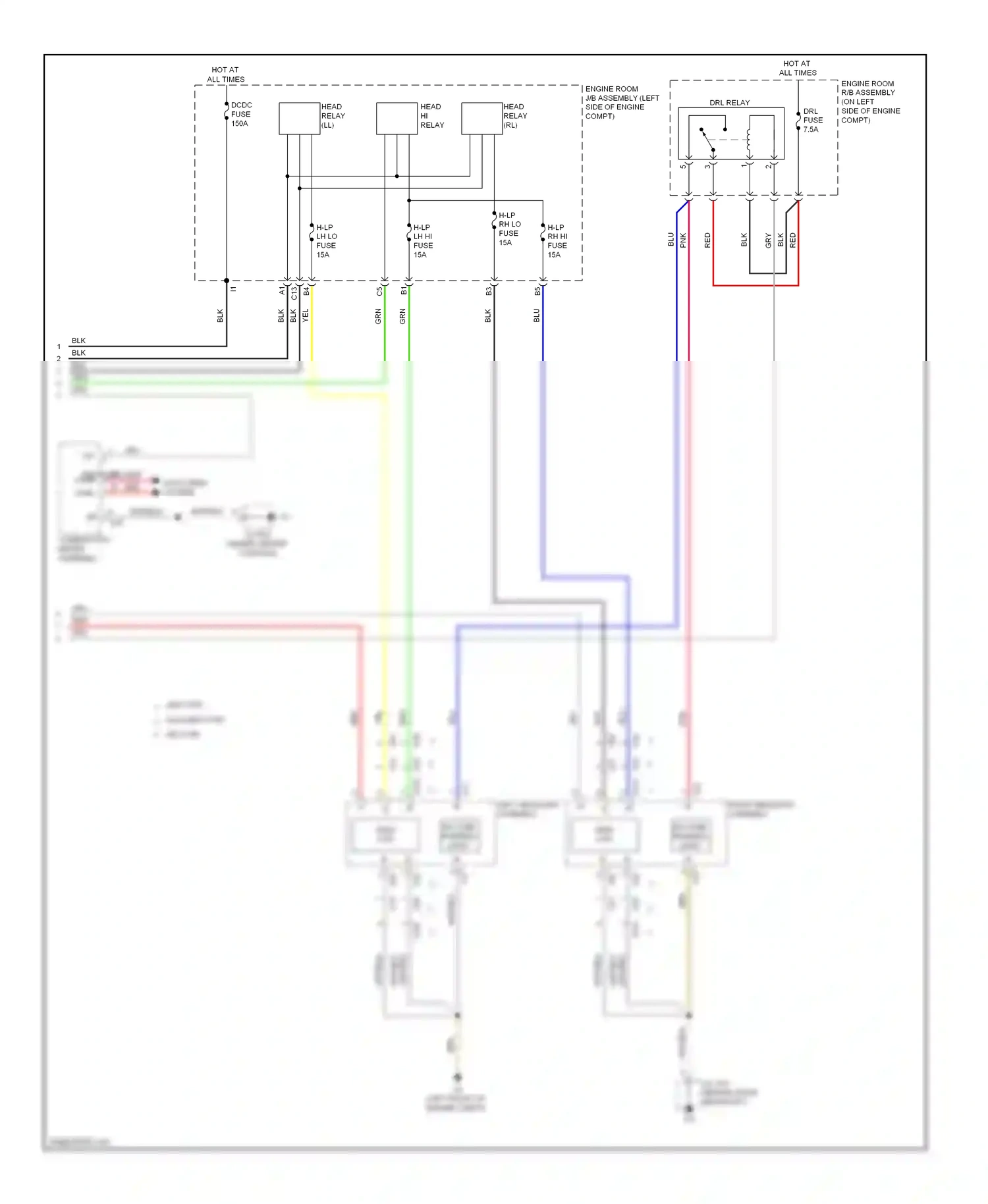 Wiring diagram right headlight assembly for Lexus RX III facelift (2012-2015) (4 of 5)