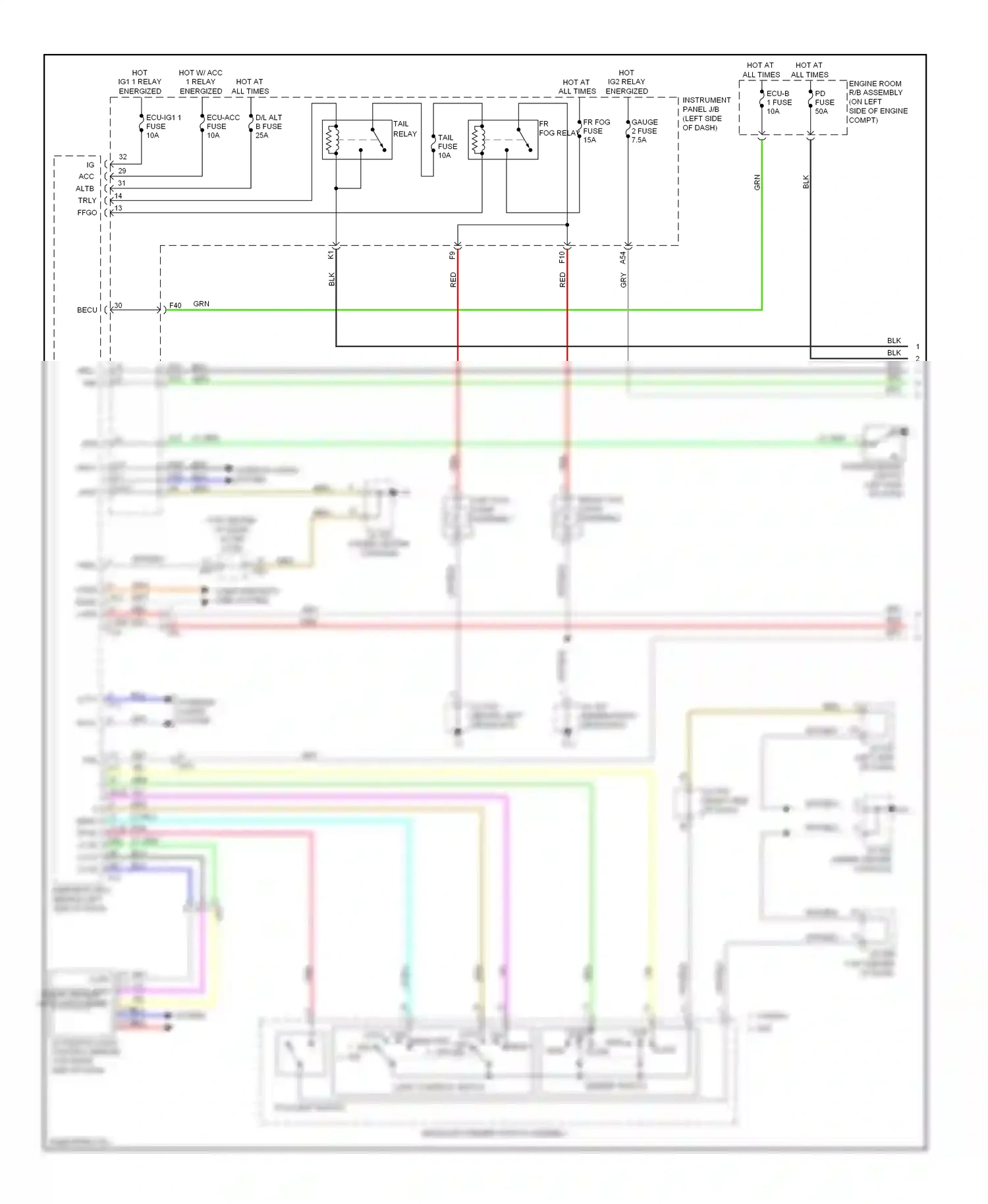 Wiring diagram tail relay for Lexus RX III facelift (2012-2015) (3 of 5)