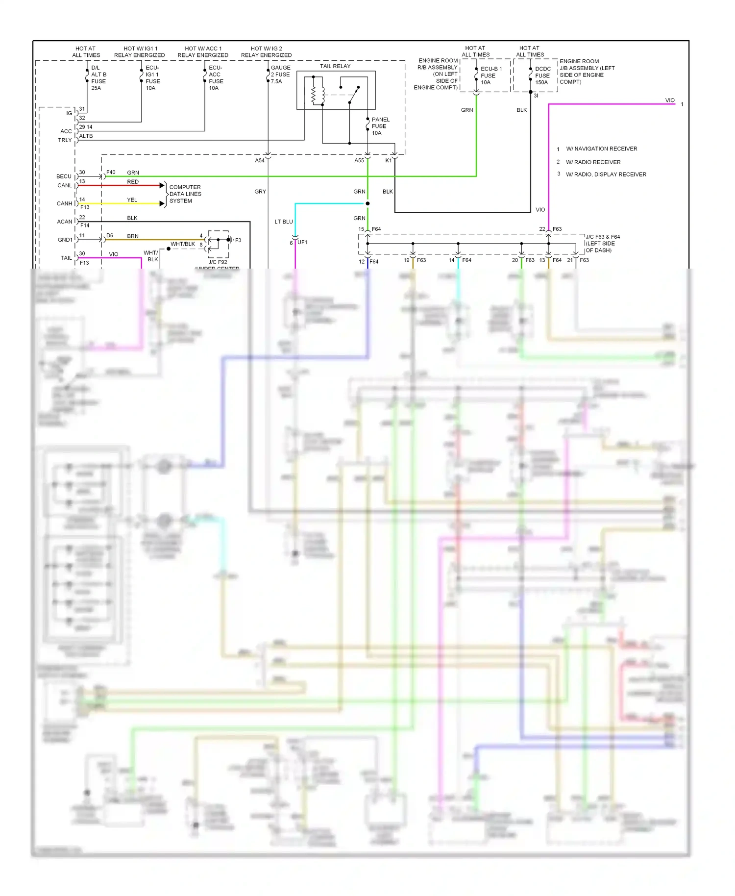 Wiring diagram tail relay for Lexus RX III facelift (2012-2015) (4 of 5)