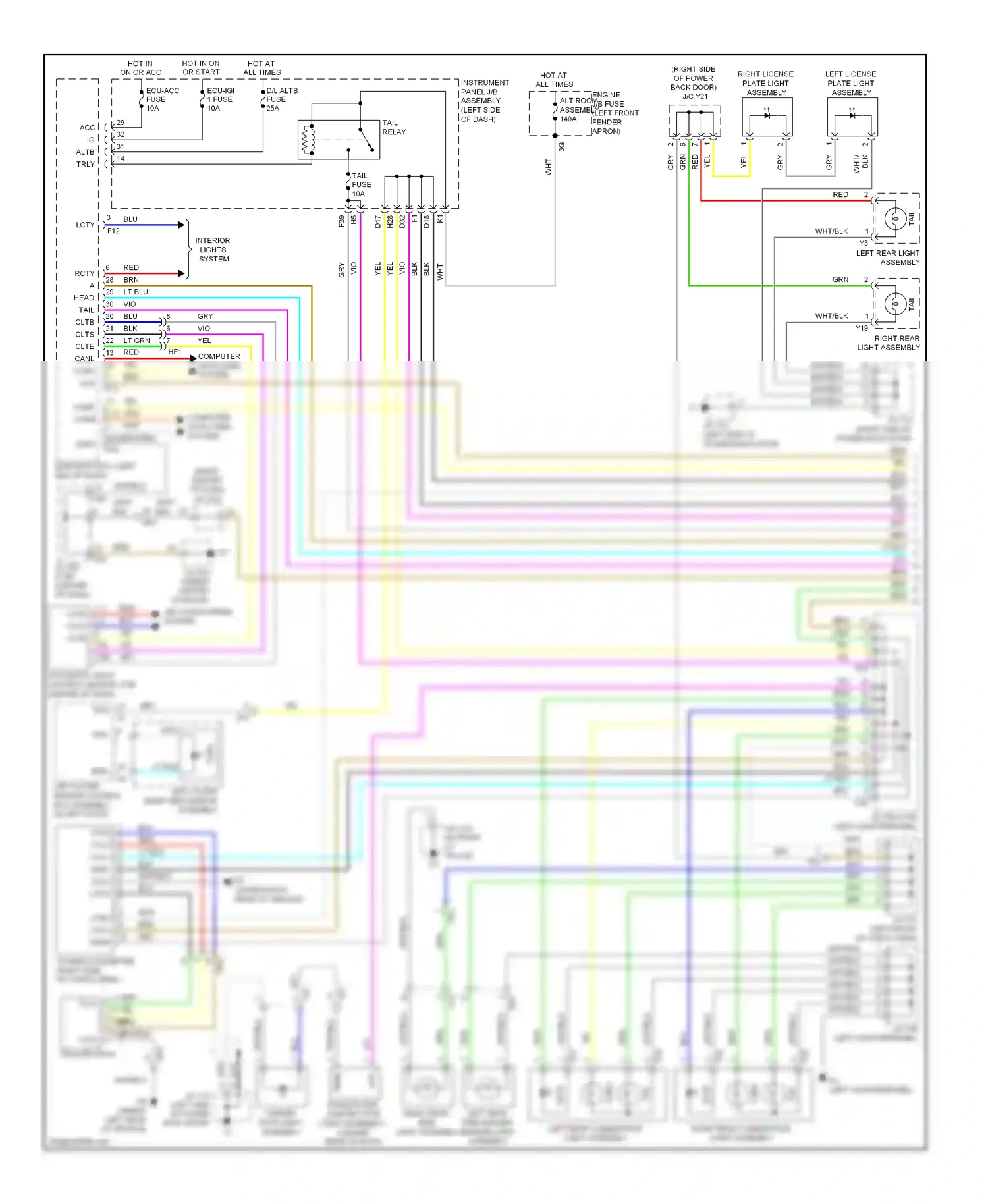 Lexus RX III facelift (2012-2015) tail wiring diagram  (2 of 6)