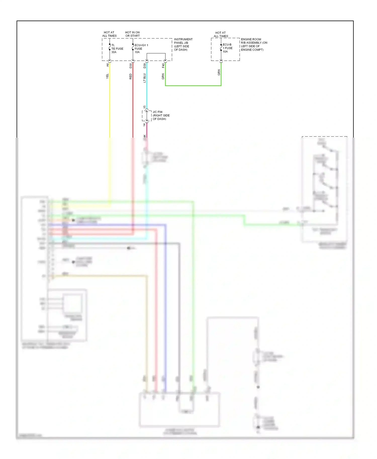 Wiring diagram tilt, telescopic switch for Lexus RX III facelift (2012-2015) (2 of 2)