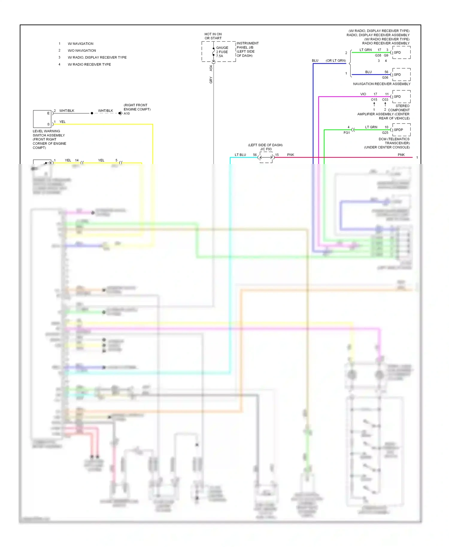 Wiring diagram water temperature switch for Lexus RX III facelift (2012-2015) (2 of 2)