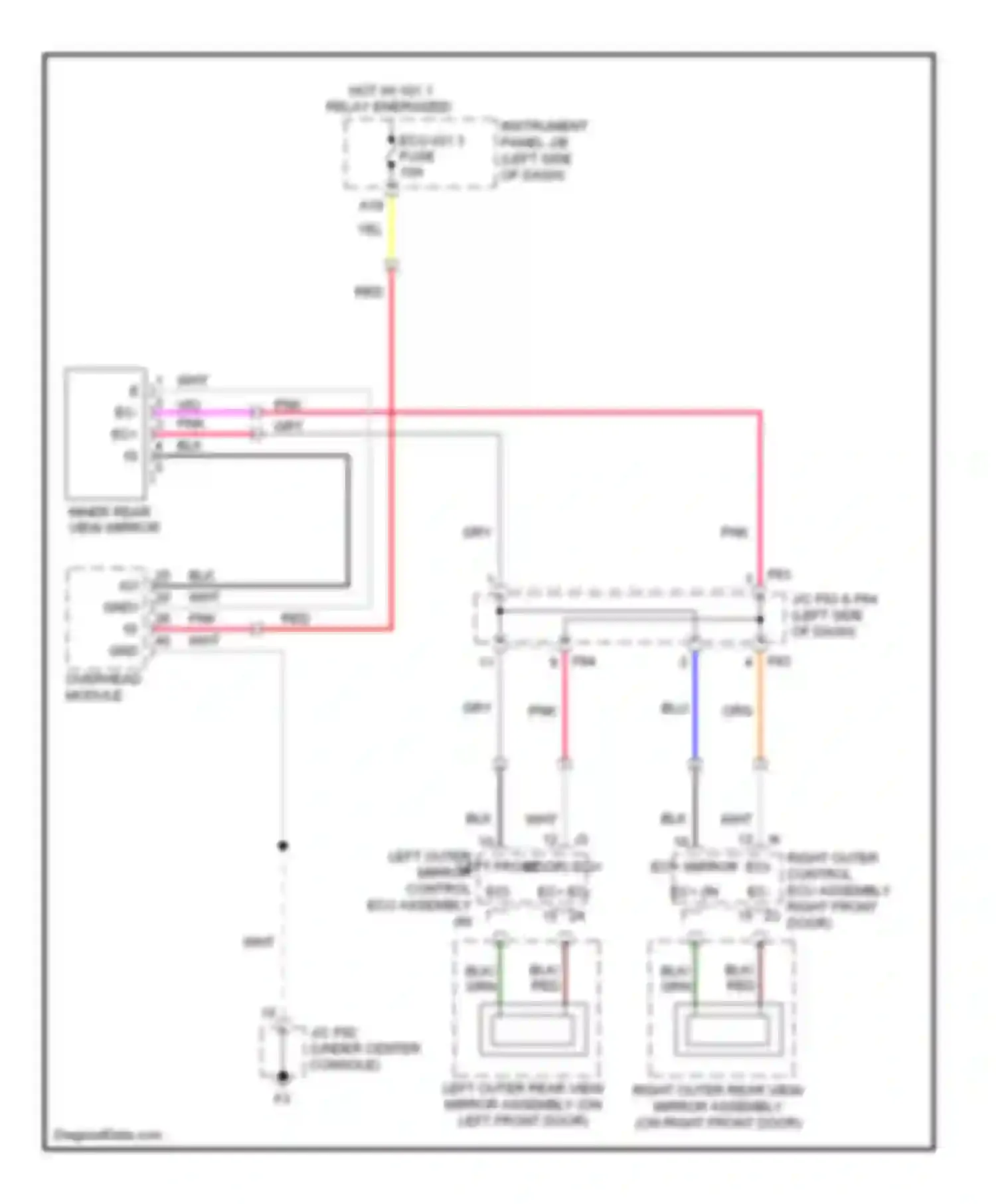 RX Lexus III (2008-2012): Electrochromic mirror circuit, without display