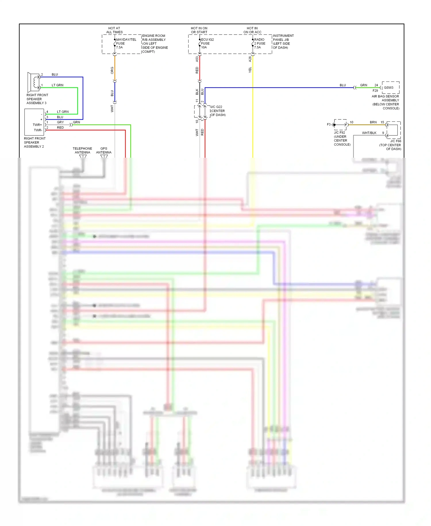 Wiring diagram +b spi+ spi- for Lexus RX III (2008-2012) (1 of 1)