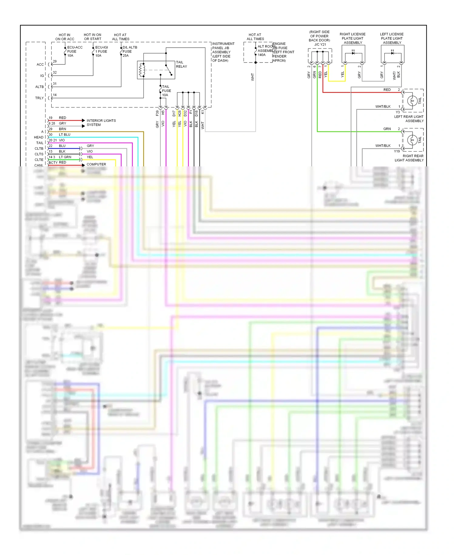 Wiring diagram center stop light assembly for Lexus RX III (2008-2012) (1 of 3)