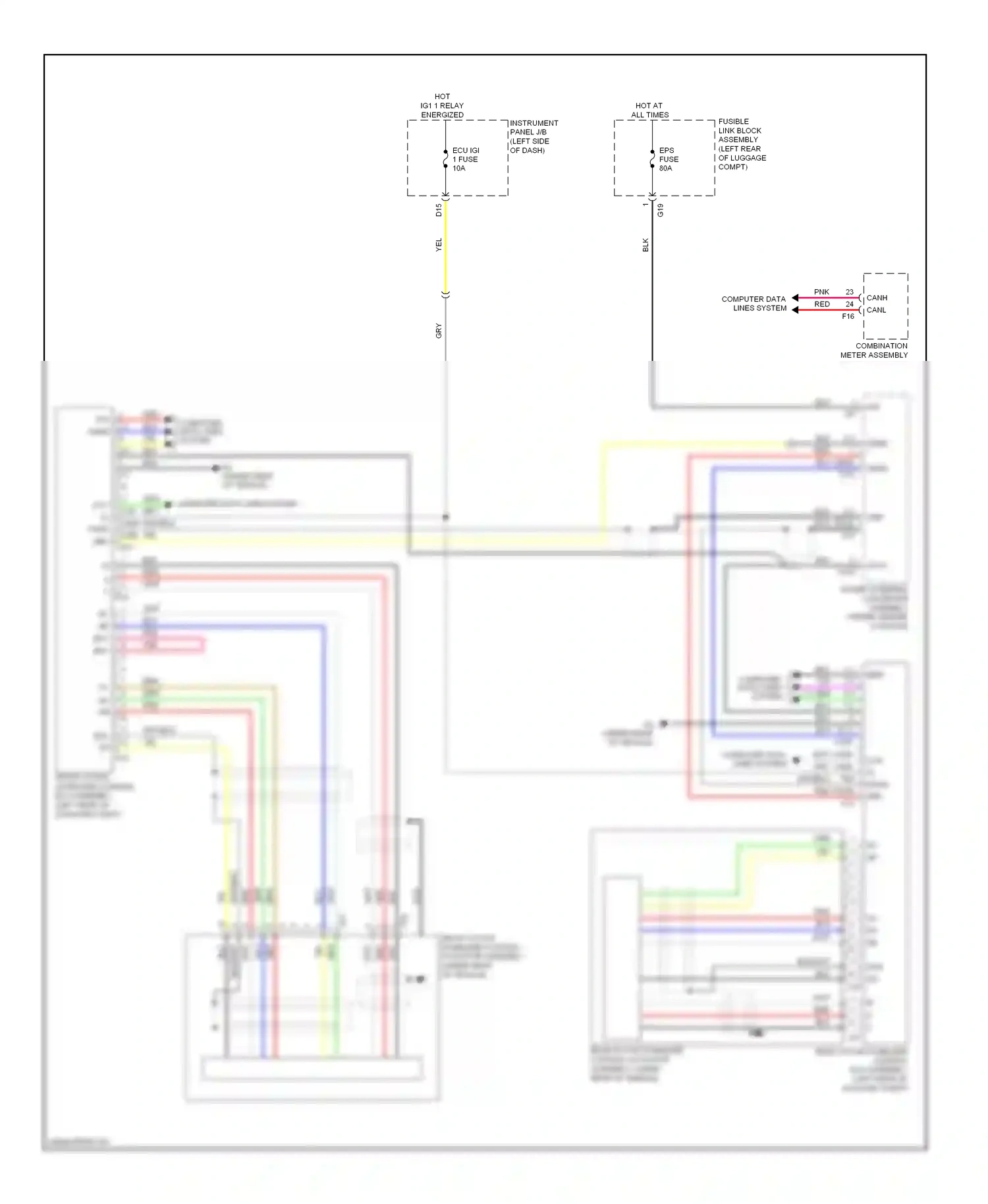 Wiring diagram front active stabilizer control ecu assembly for Lexus RX III (2008-2012) (1 of 2)