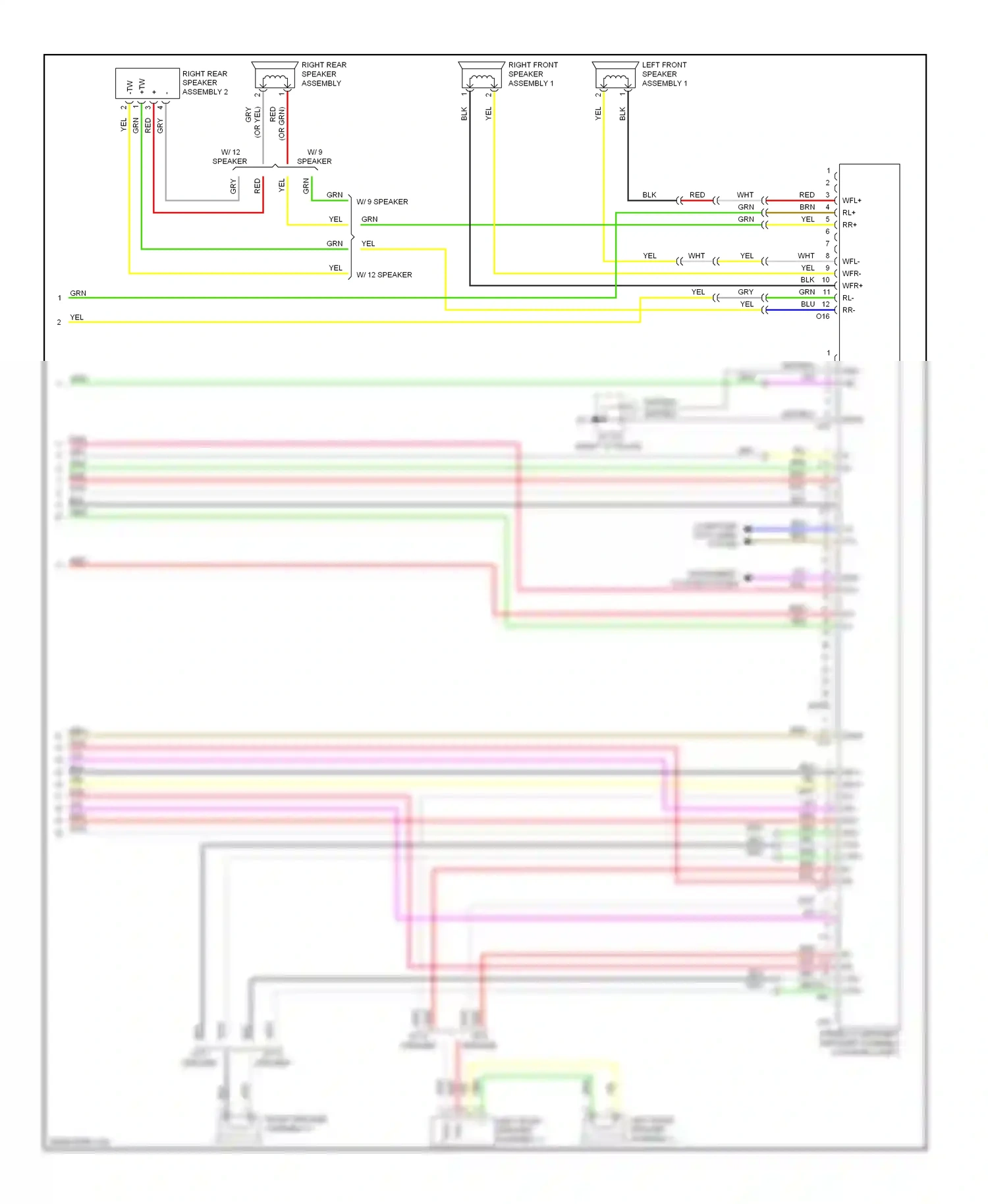 Wiring diagram front speaker assembly 4 for Lexus RX III (2008-2012) (1 of 1)