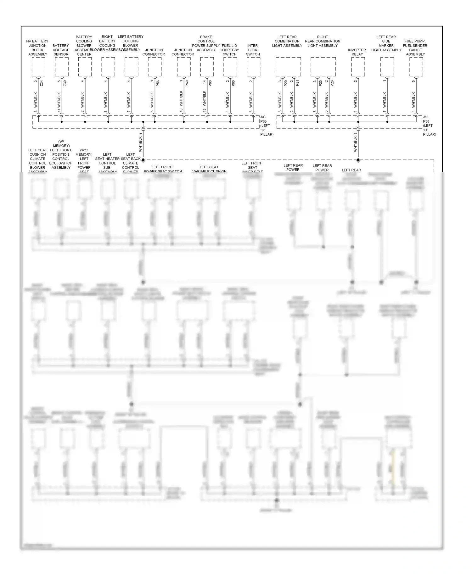 Wiring diagram left battery cooling blower assembly for Lexus RX III (2008-2012) (1 of 1)