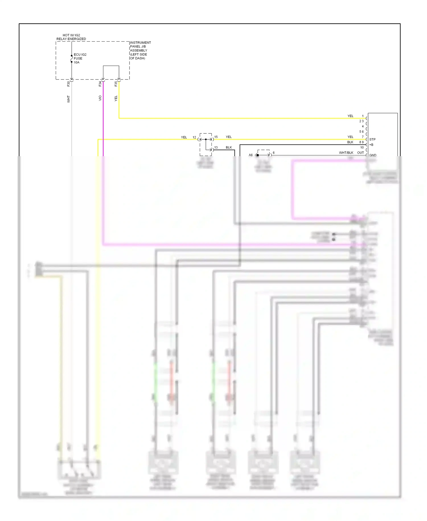Lexus RX III (2008-2012) left front speed sensor (left front hub assembly) wiring diagram  (3 of 3)