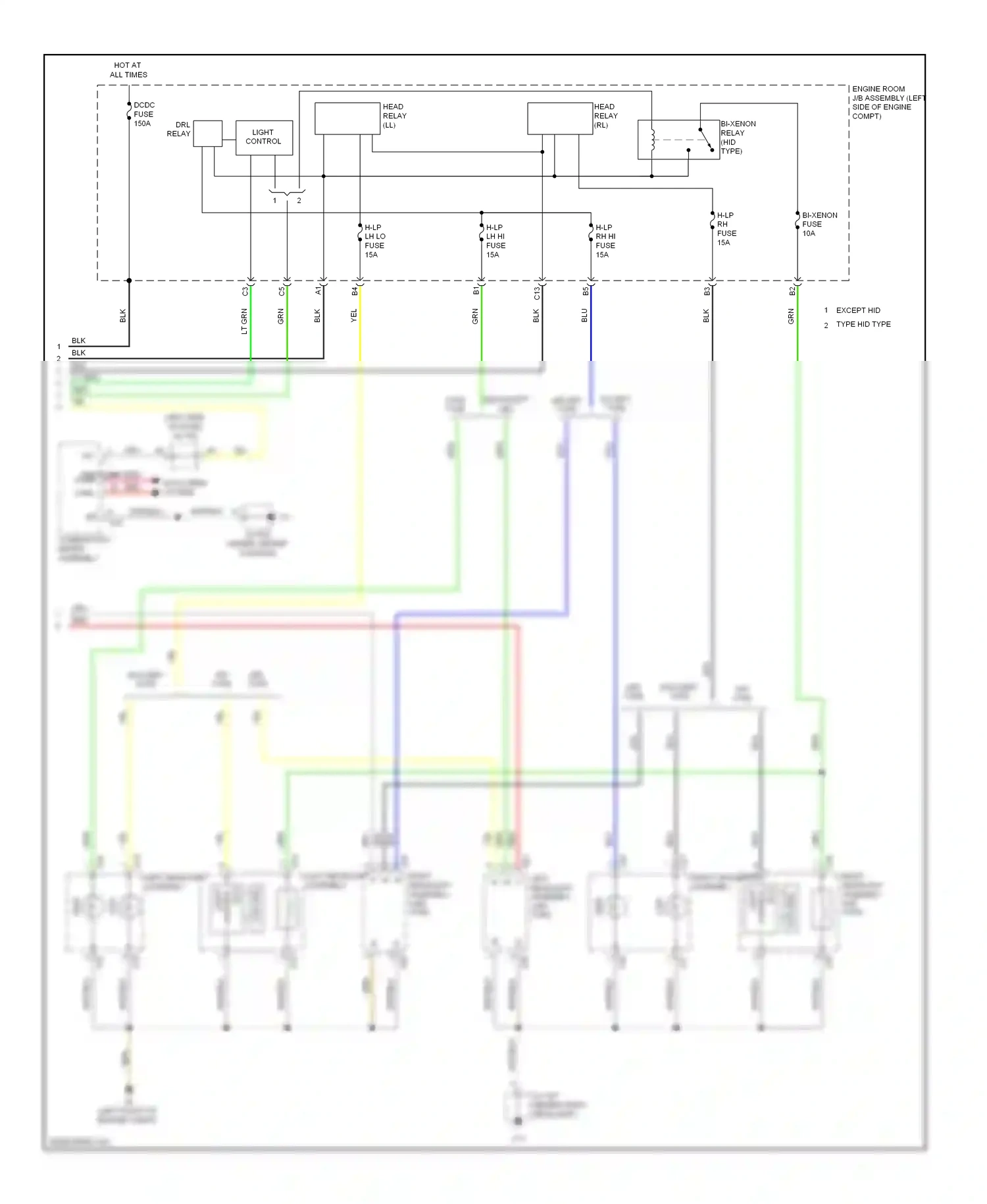 Lexus RX III (2008-2012) left headlight assembly (led type) wiring diagram  (1 of 1)