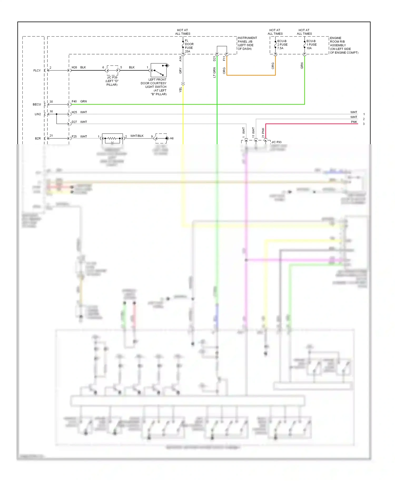 Lexus RX III (2008-2012) (left kick panel) wiring diagram  (15 of 16)
