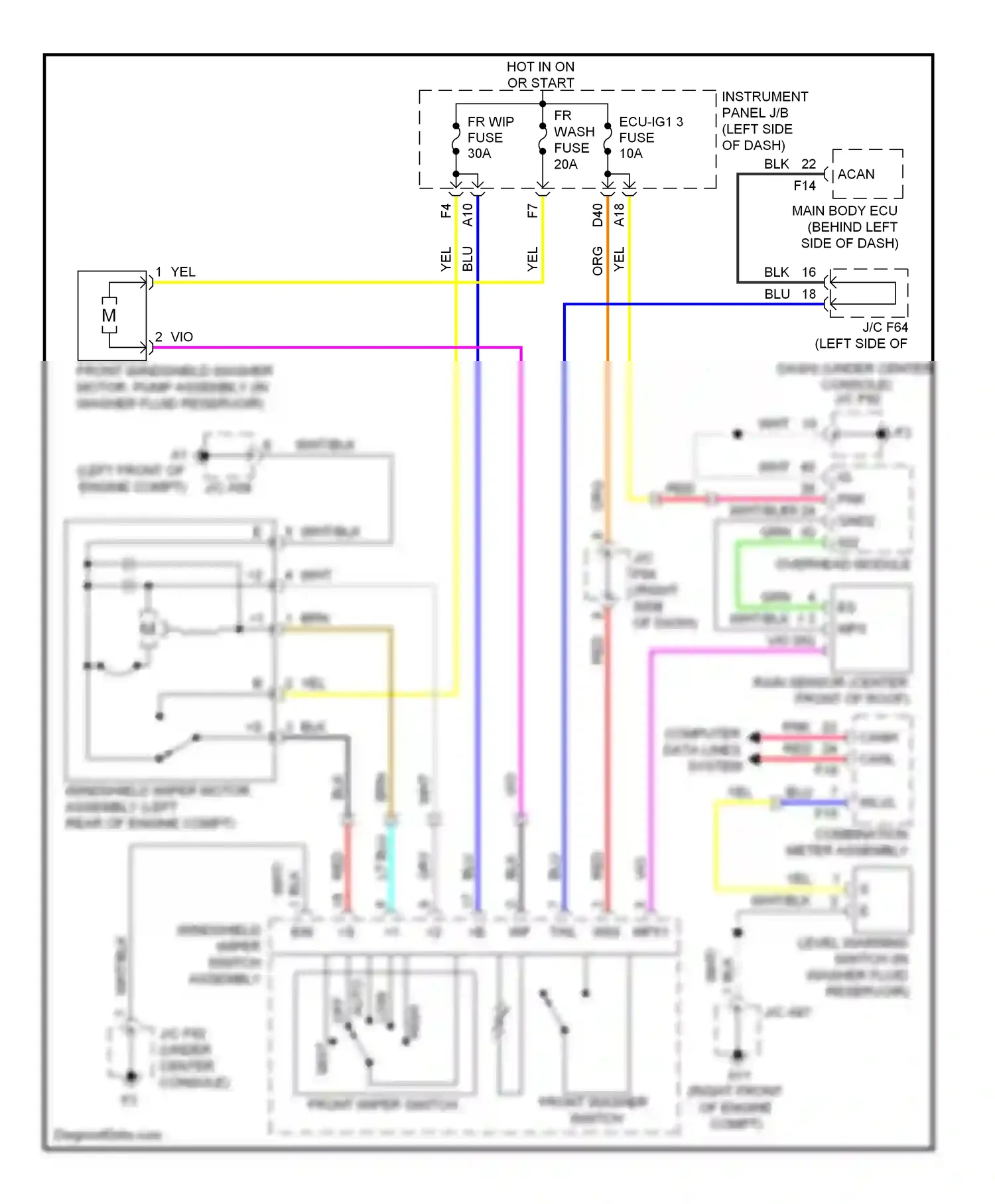Lexus RX III (2008-2012) mist wiring diagram  (1 of 2)