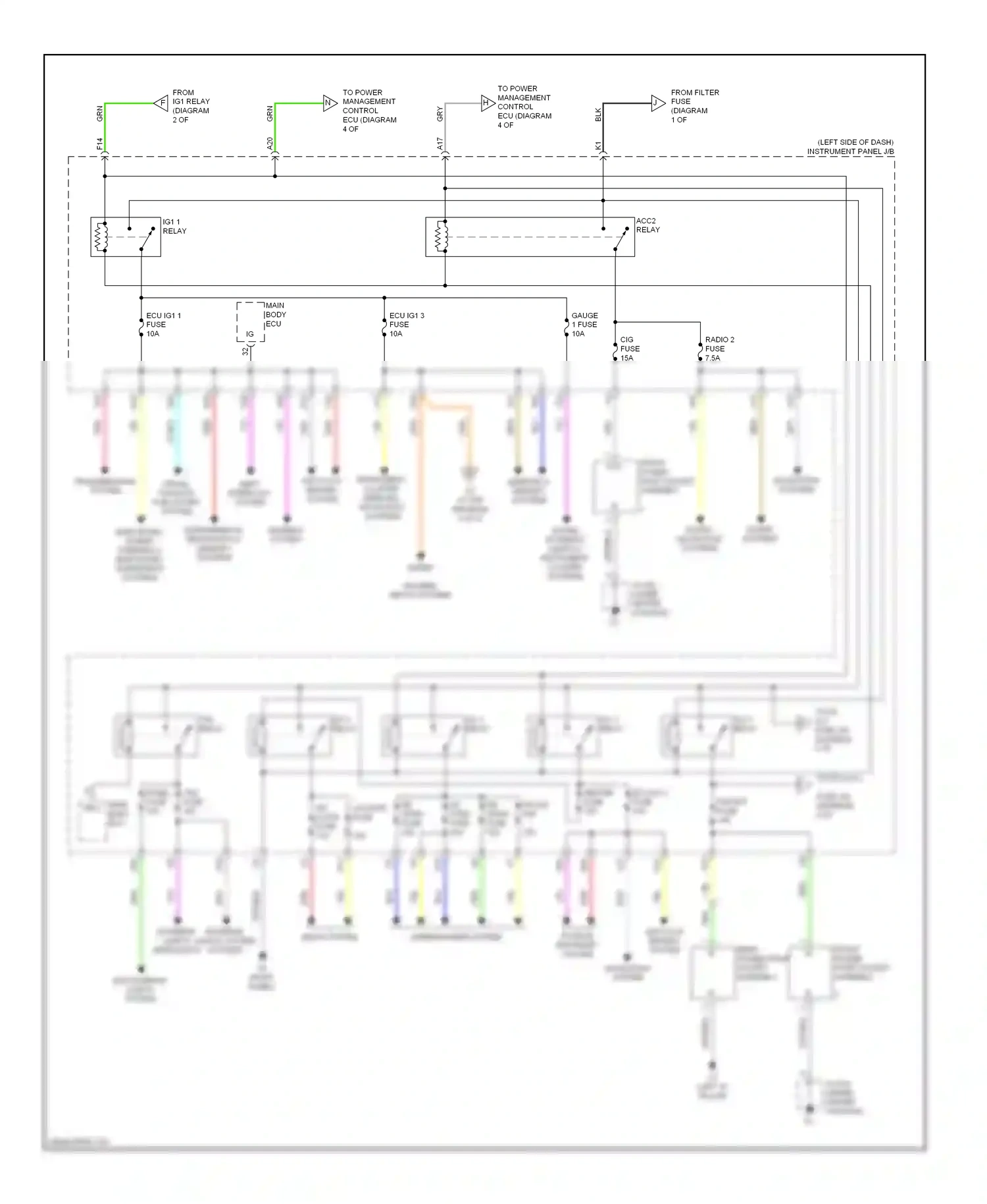 Wiring diagram rear power point socket assembly for Lexus RX III (2008-2012) (2 of 2)