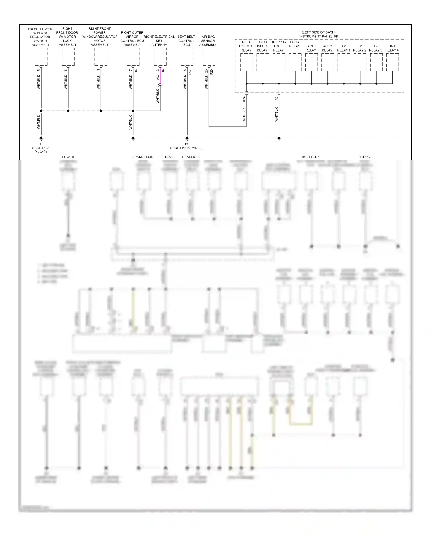 Wiring diagram right front power window regulator motor assembly for Lexus RX III (2008-2012) (1 of 1)