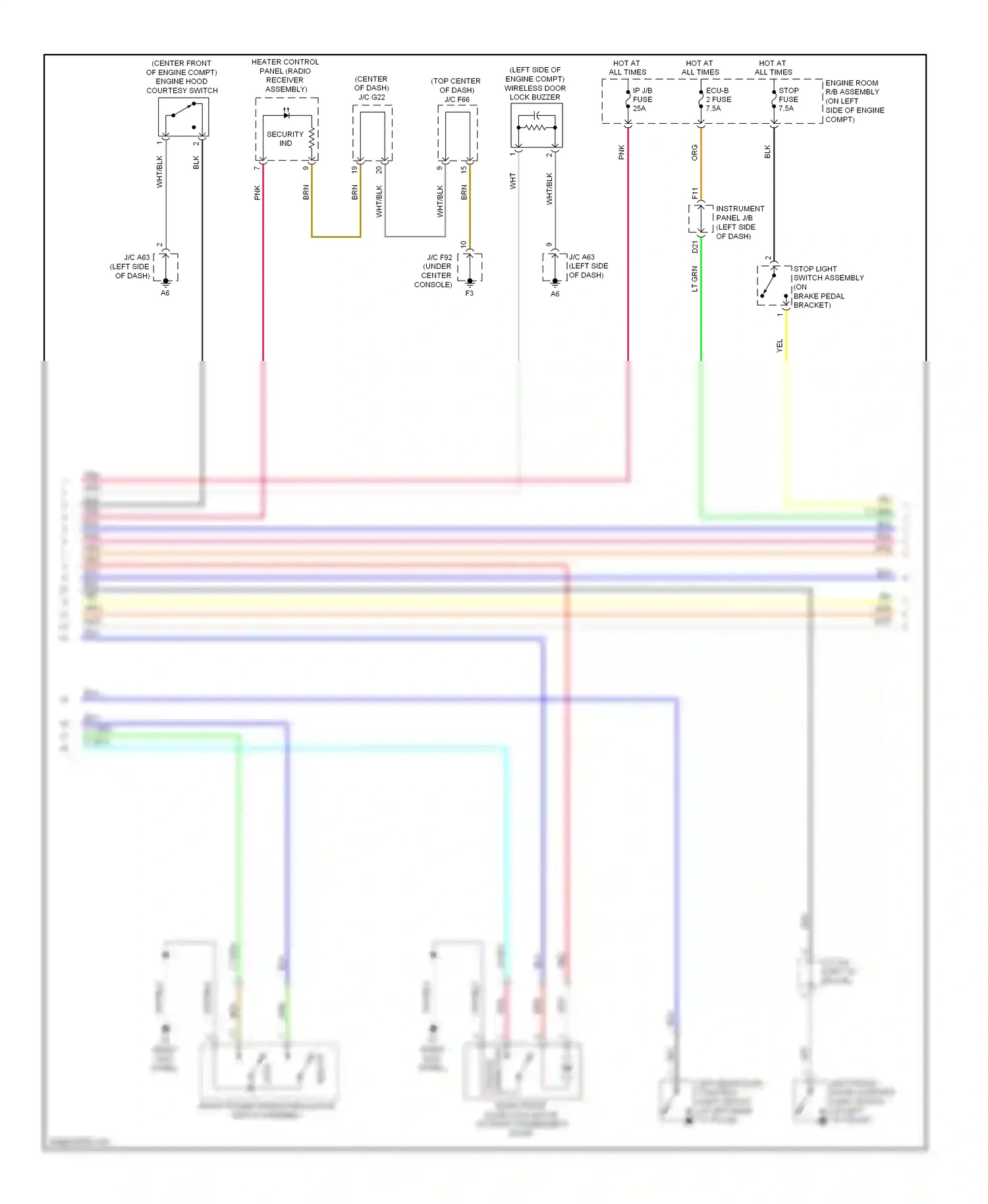 Lexus RX III (2008-2012) (right kick panel) wiring diagram  (5 of 16)