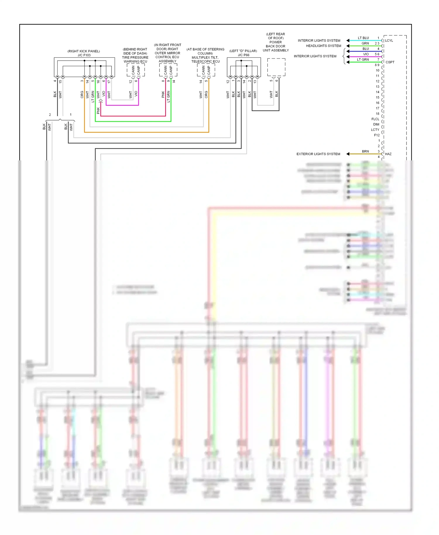 Lexus RX III (2008-2012) (right kick panel) wiring diagram  (1 of 16)