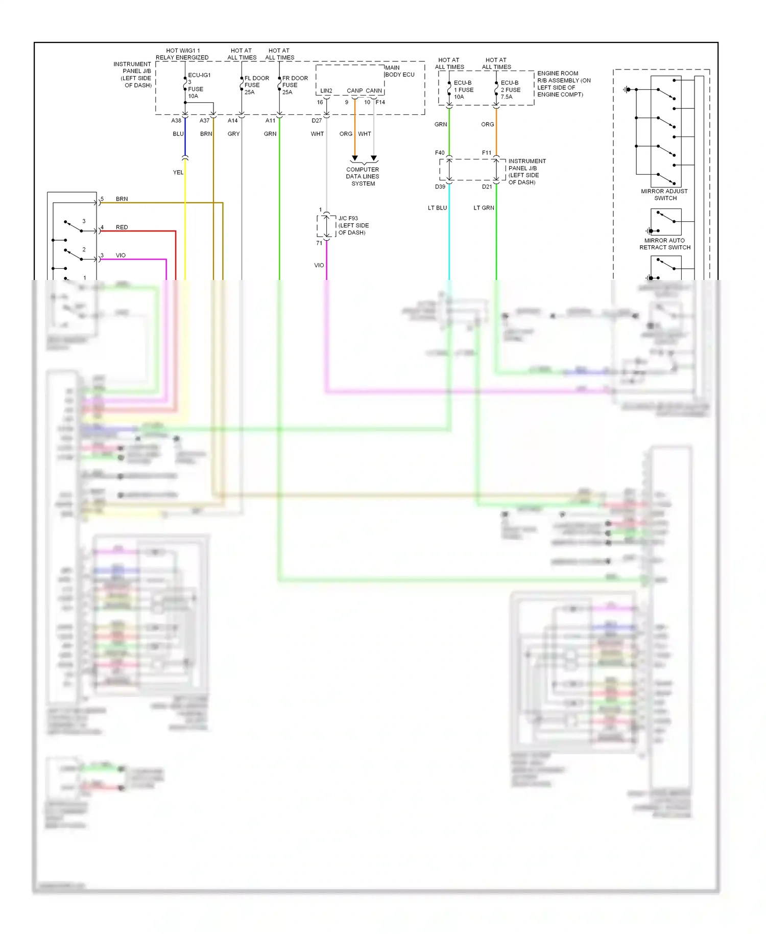 Lexus RX III (2008-2012) (right kick panel) wiring diagram  (8 of 16)