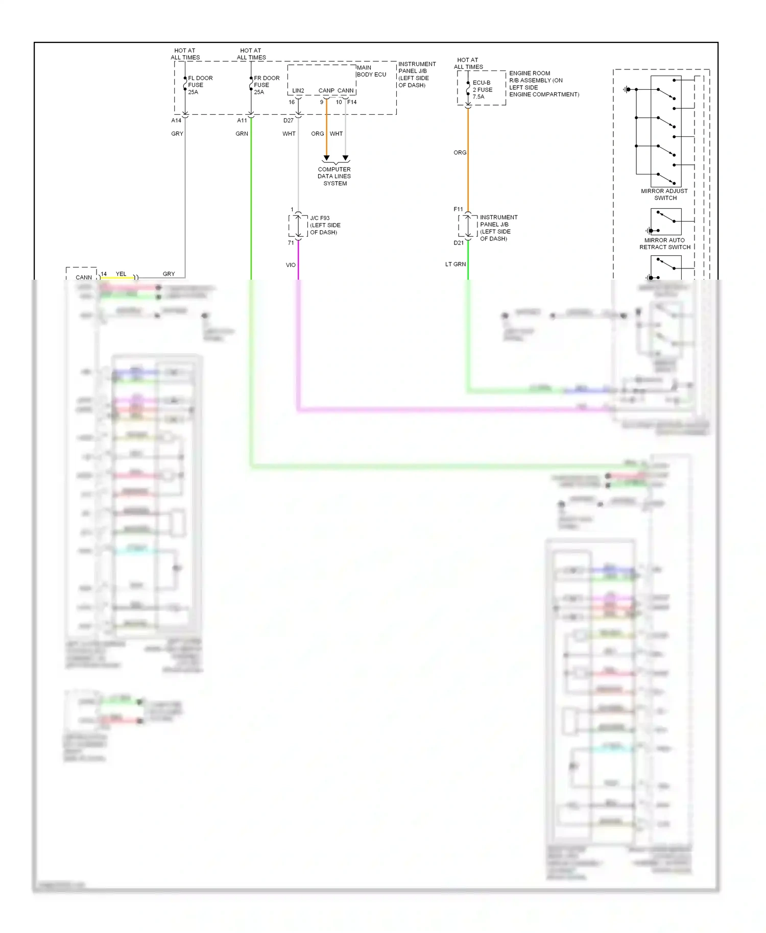 Lexus RX III (2008-2012) (right kick panel) wiring diagram  (13 of 16)