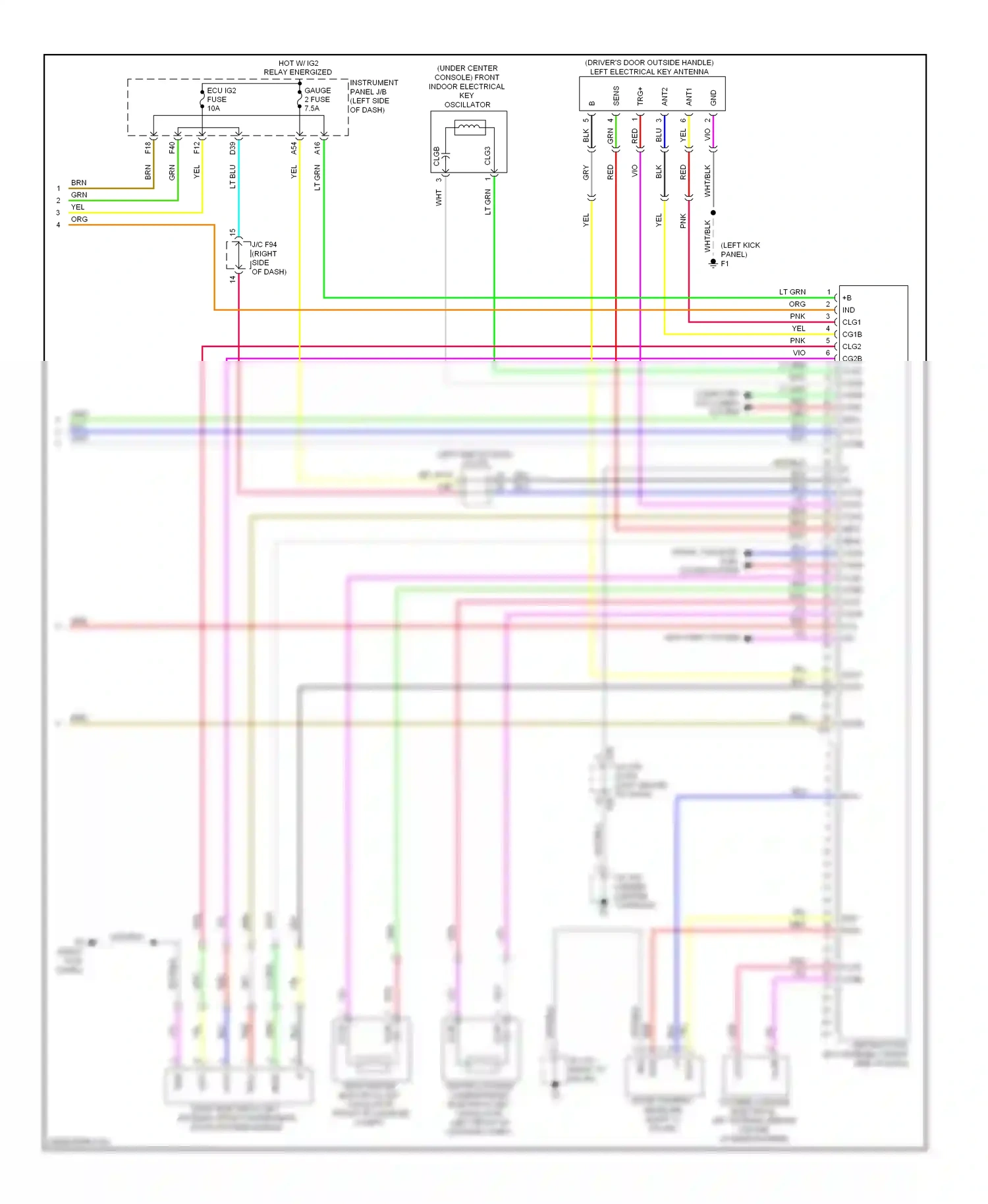 Lexus RX III (2008-2012) (right kick panel) wiring diagram  (6 of 16)