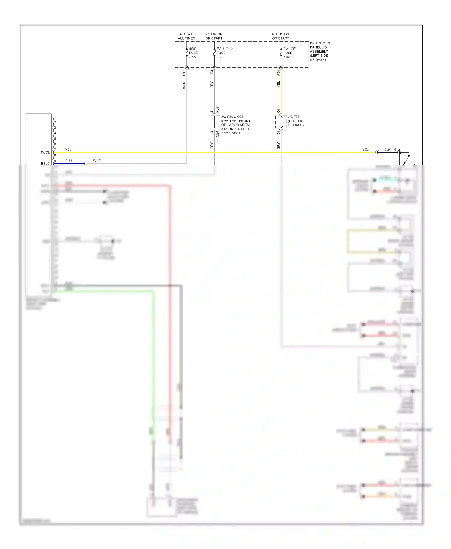 Lexus RX III (2008-2012) steering sensor (on steering column) wiring diagram  (1 of 1)
