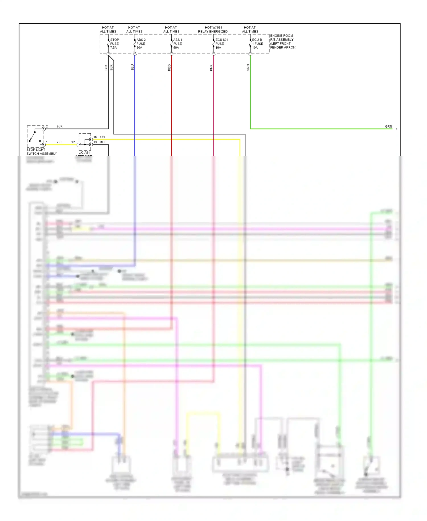 Wiring diagram stop fuse for Lexus RX III (2008-2012) (1 of 9)